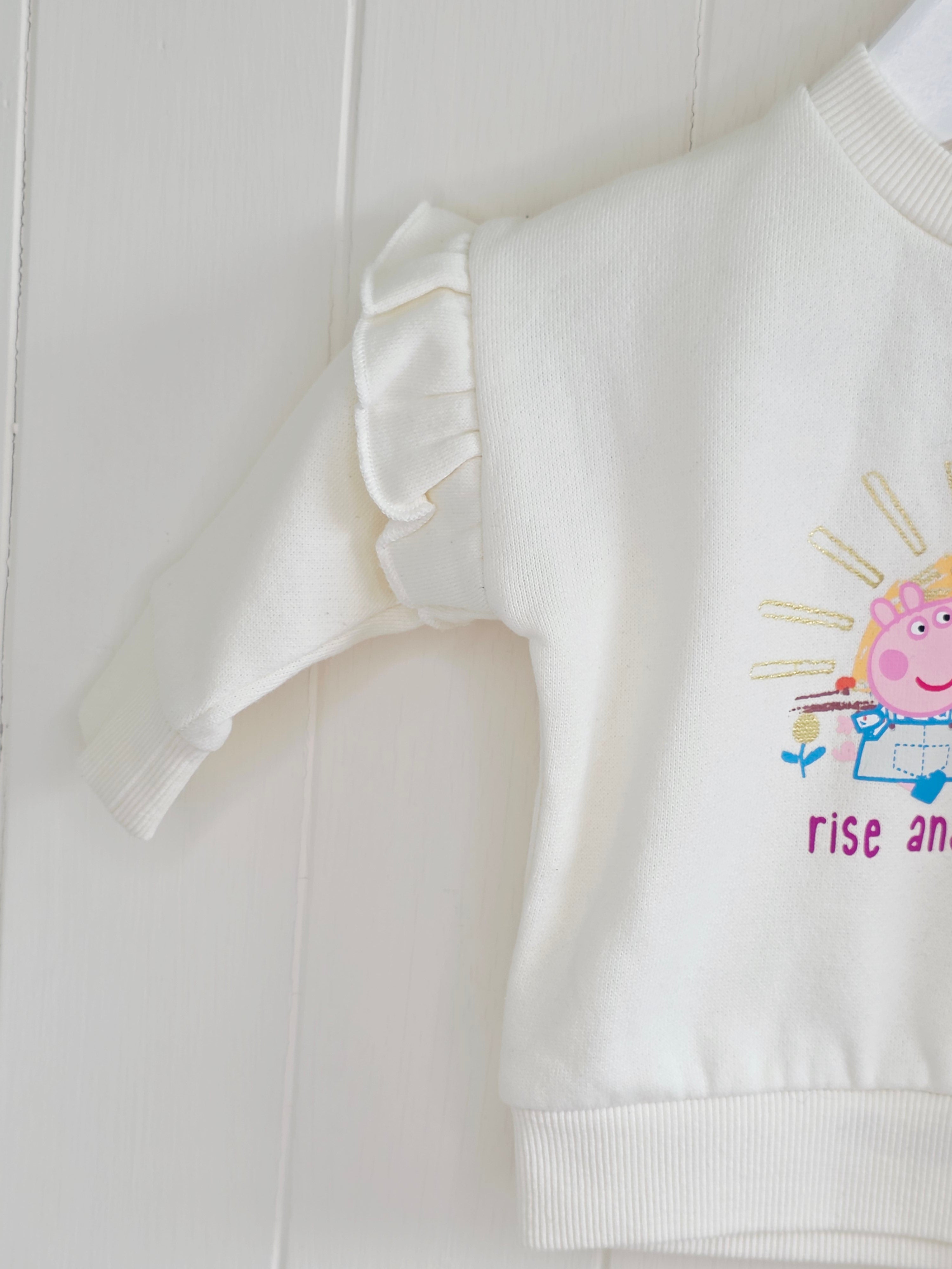 Peppa Pig at Primark - 0-3 months girls cream jumper and purple leggings set