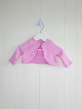 Lullaby Peacocks - 0-3 months girls pink one button bolero