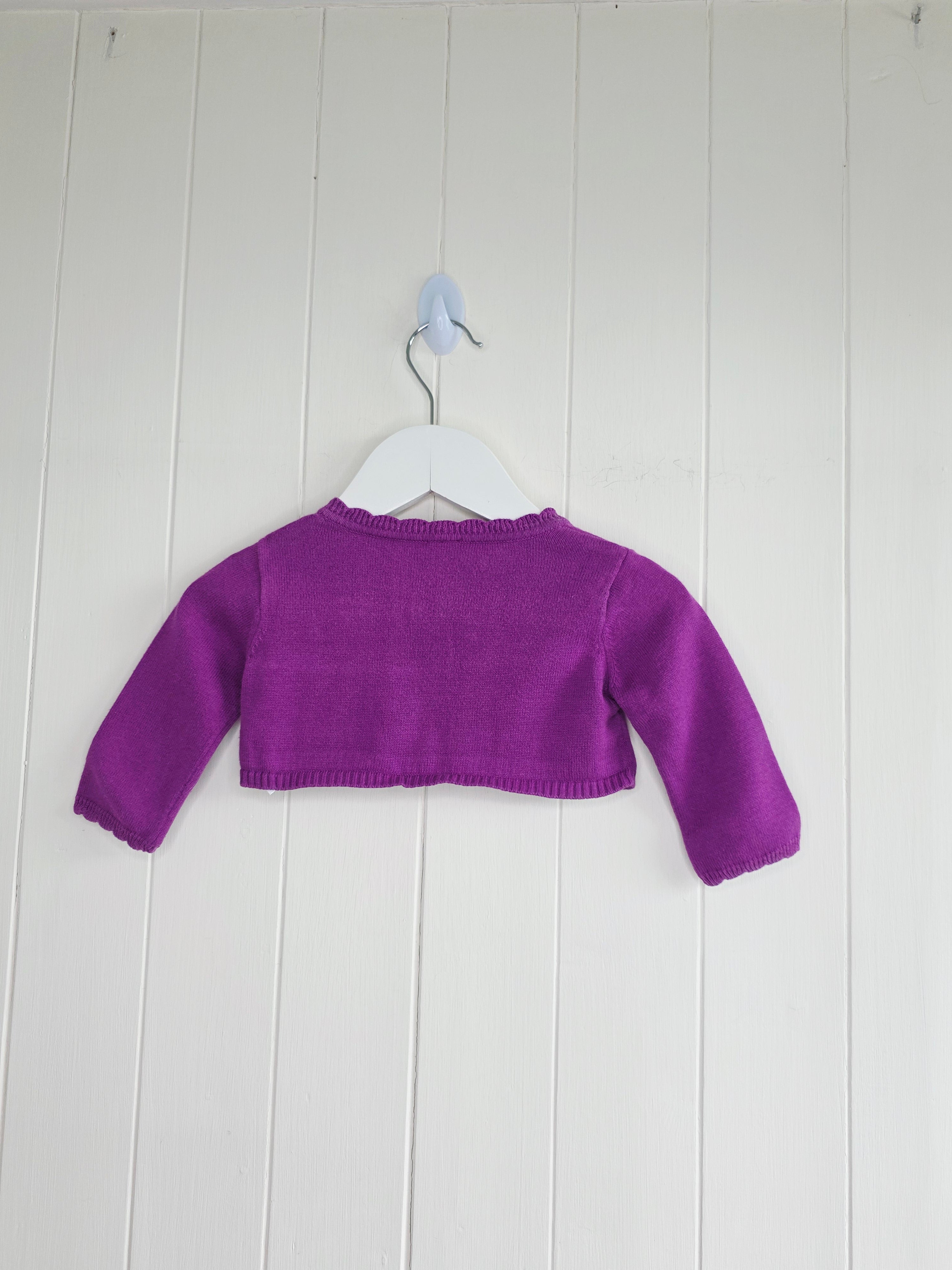 TU - up to 3 months girls purple cropped cardigan/bolero