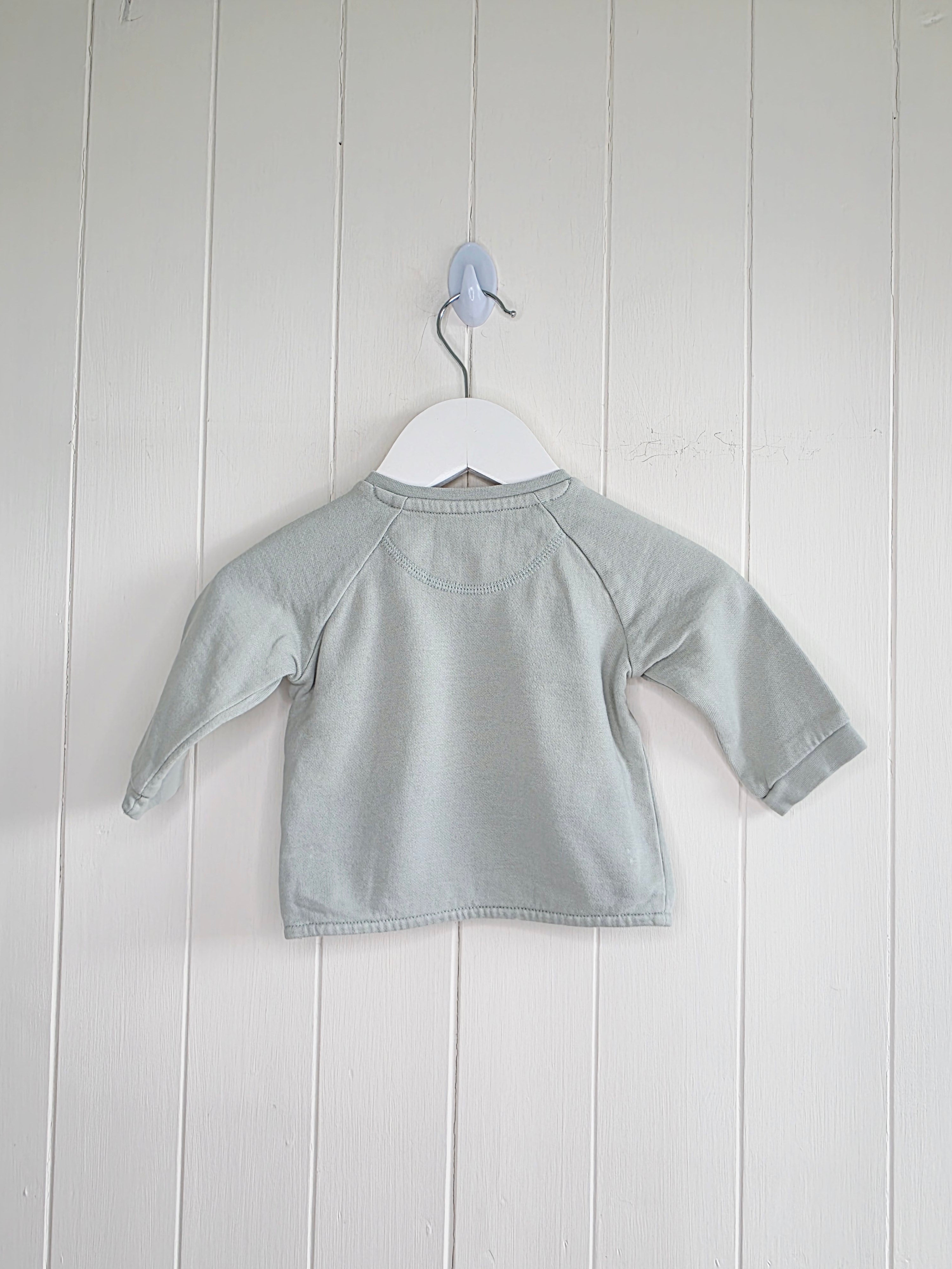 H&M - 2-4 months girls sage green "Born to Lead" baby sweatshirt.