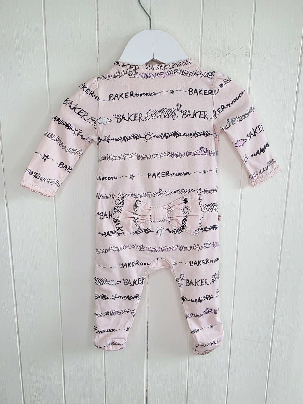 Ted Baker - 0-3 months girls pink sleepsuit and bib set