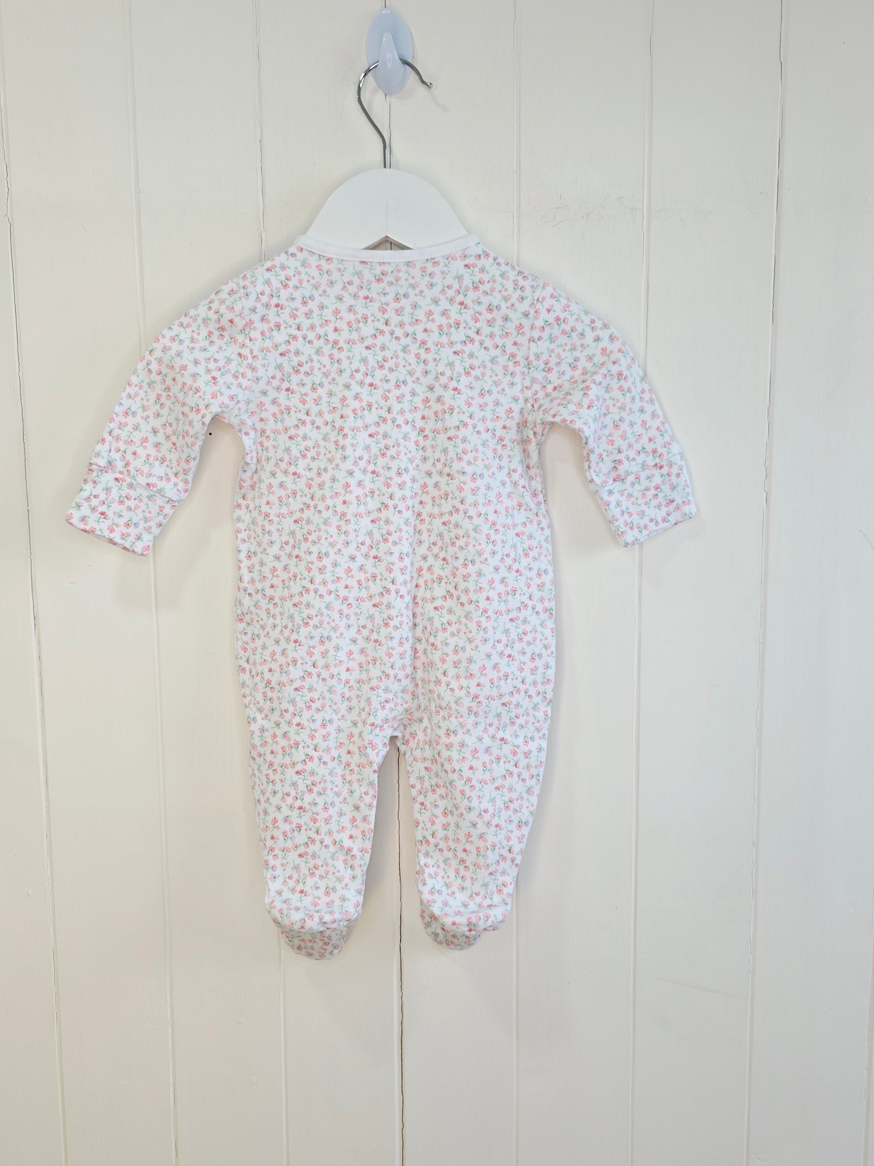 Next - up to 3 months girls white floral sleepsuit