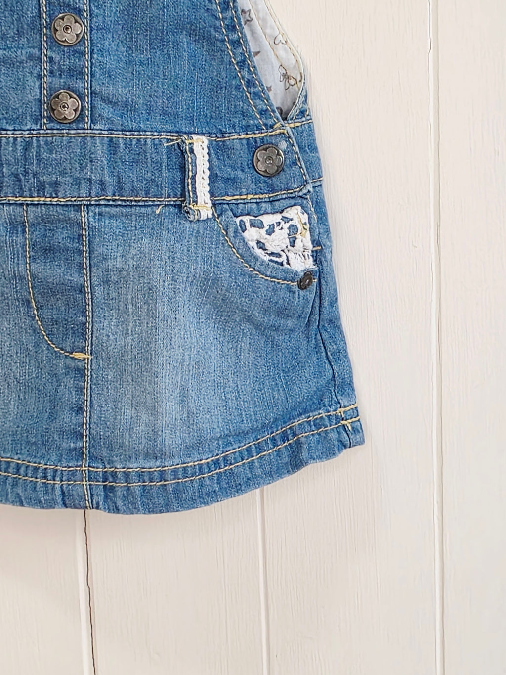 F&F - up to 3 months girls denim pinafore dress