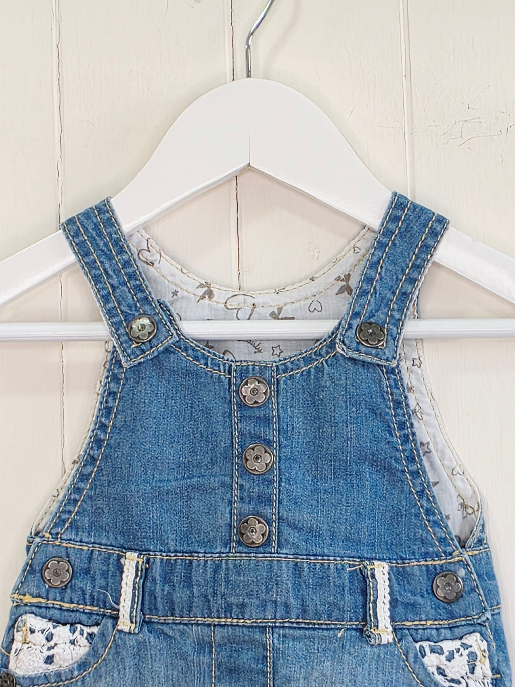 F&F - up to 3 months girls denim pinafore dress