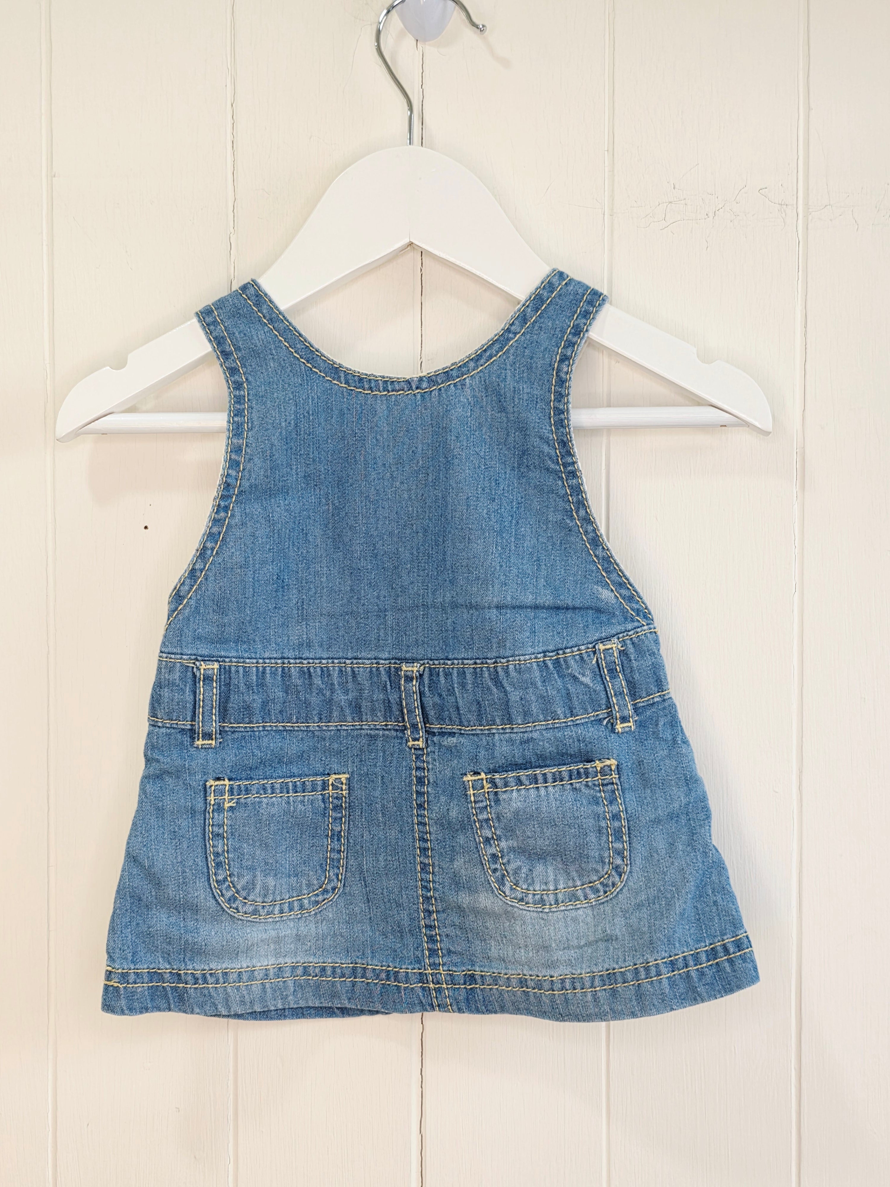 F&F - up to 3 months girls denim pinafore dress