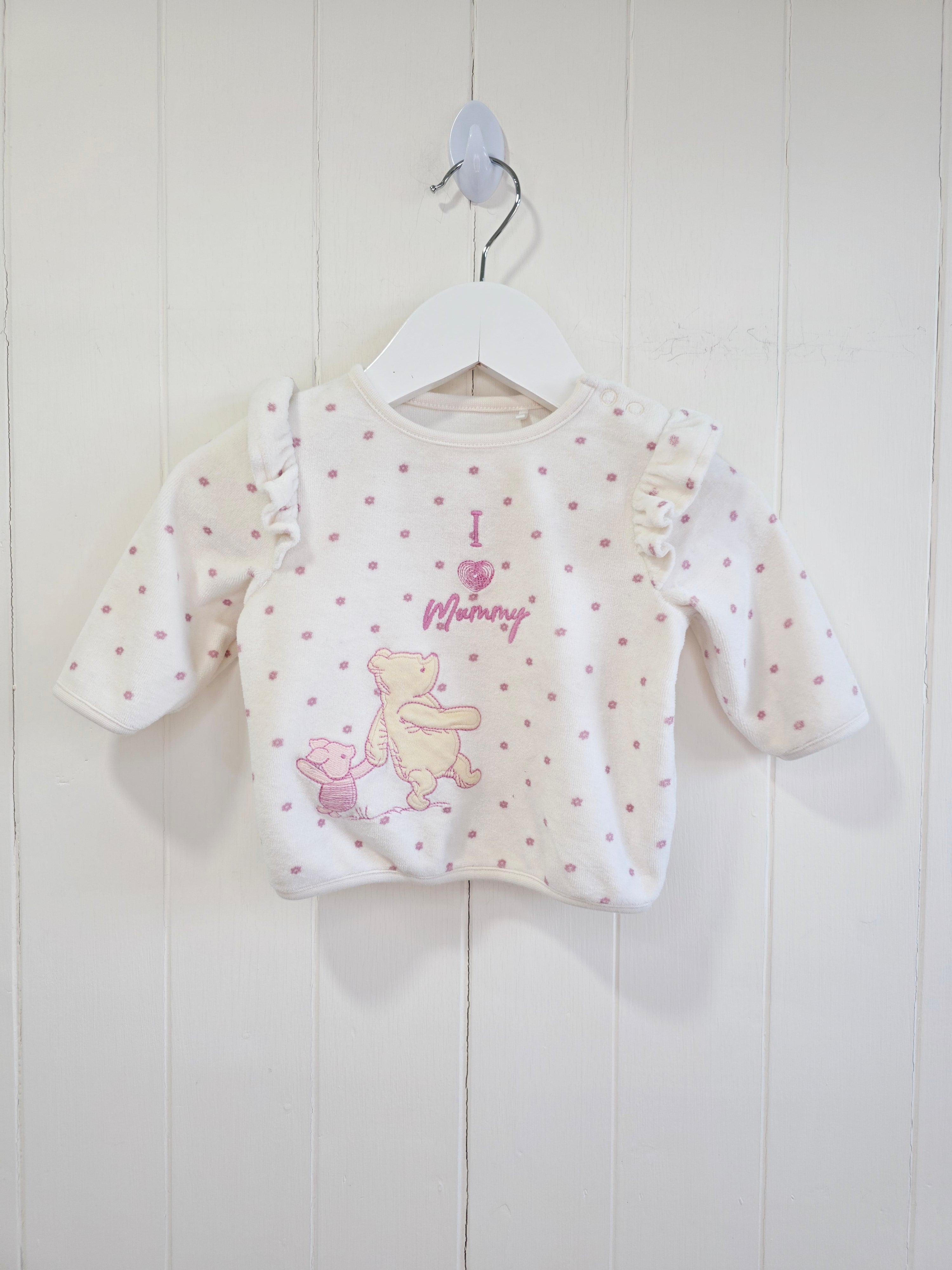 Winnie the Pooh at Nutmeg 0-3 months girls "I ❤️ Mummy" long sleeve top
