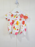 Abella - 0-3 months baby girls white floral short sleeve top