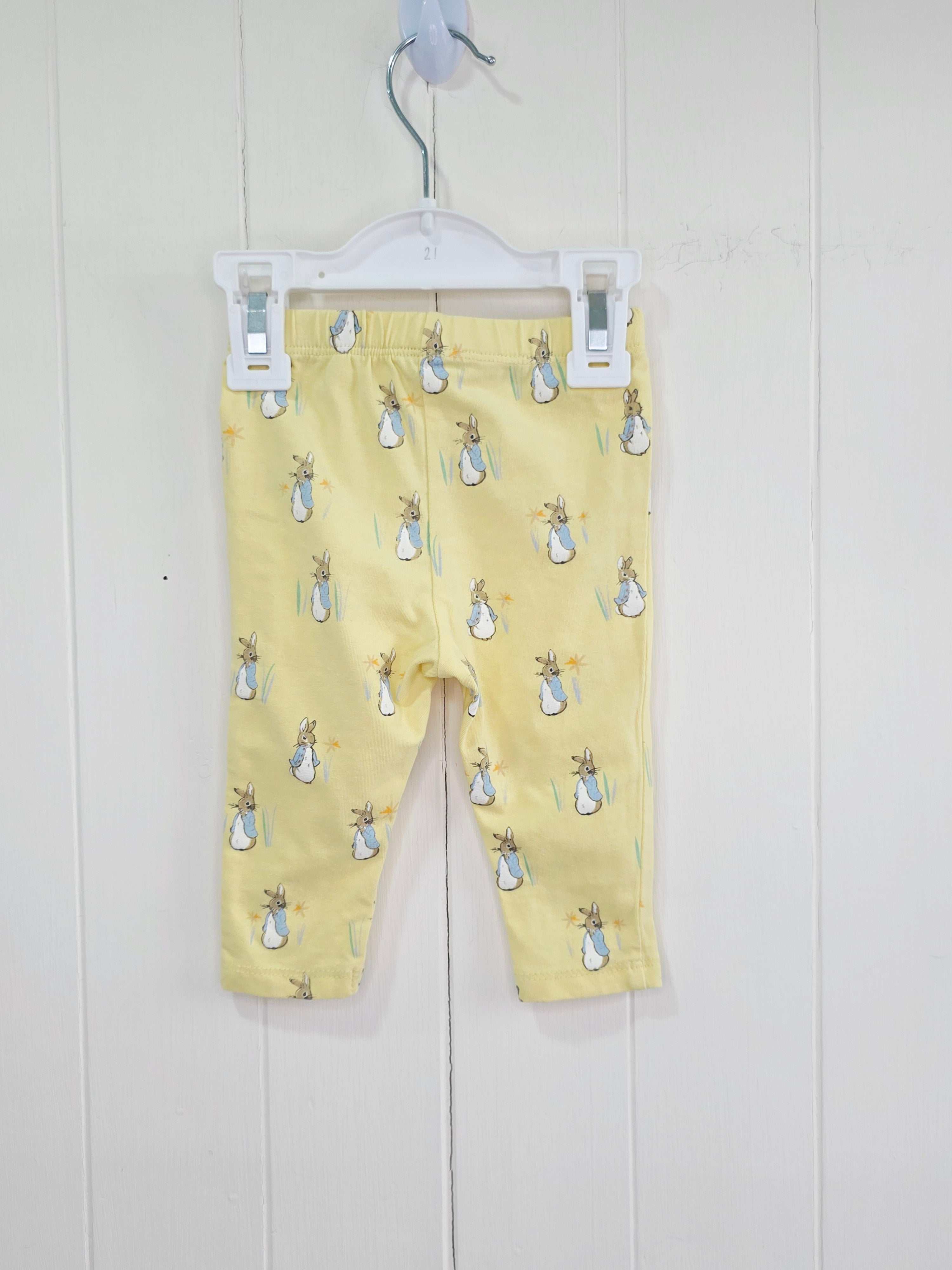 Peter Rabbit at Matalan- 3-6 months yellow leggings featuring Peter Rabbit all ive print