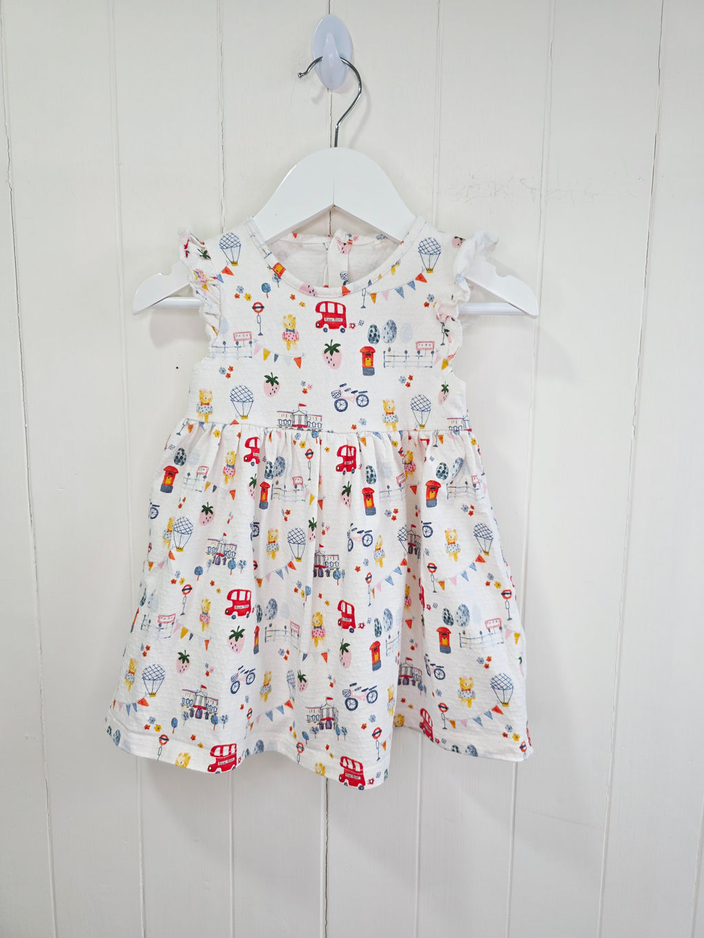 Next - 12-18 months white London themed short sleeve dress