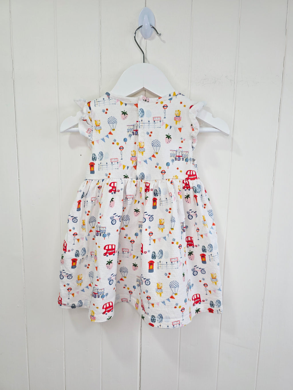 Next - 12-18 months white London themed short sleeve dress