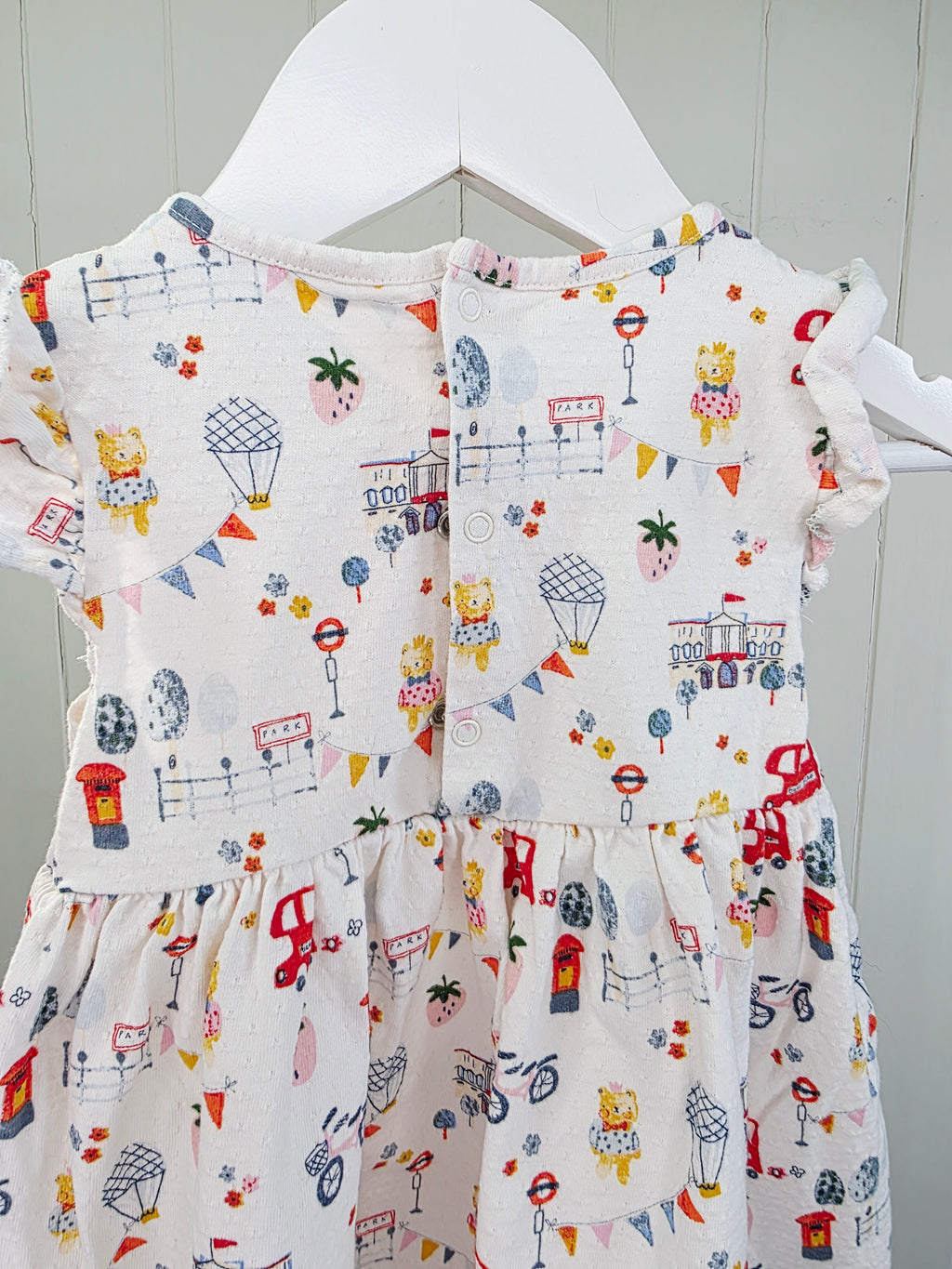 Next - 12-18 months white London themed short sleeve dress