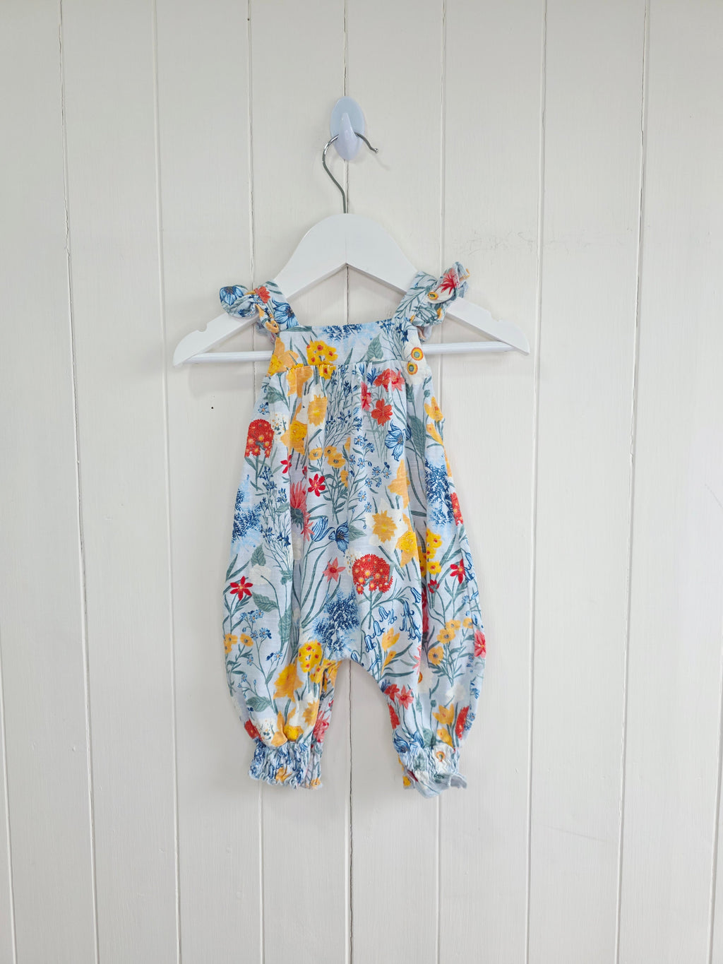Next - up to 3 months girls blue floral romper