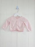 Next - up to 3 months girls plain pink knit cardigan