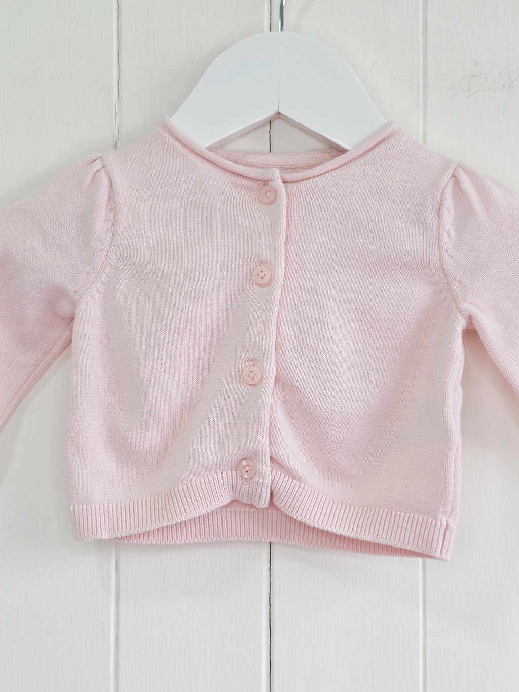 Next - up to 3 months girls plain pink knit cardigan