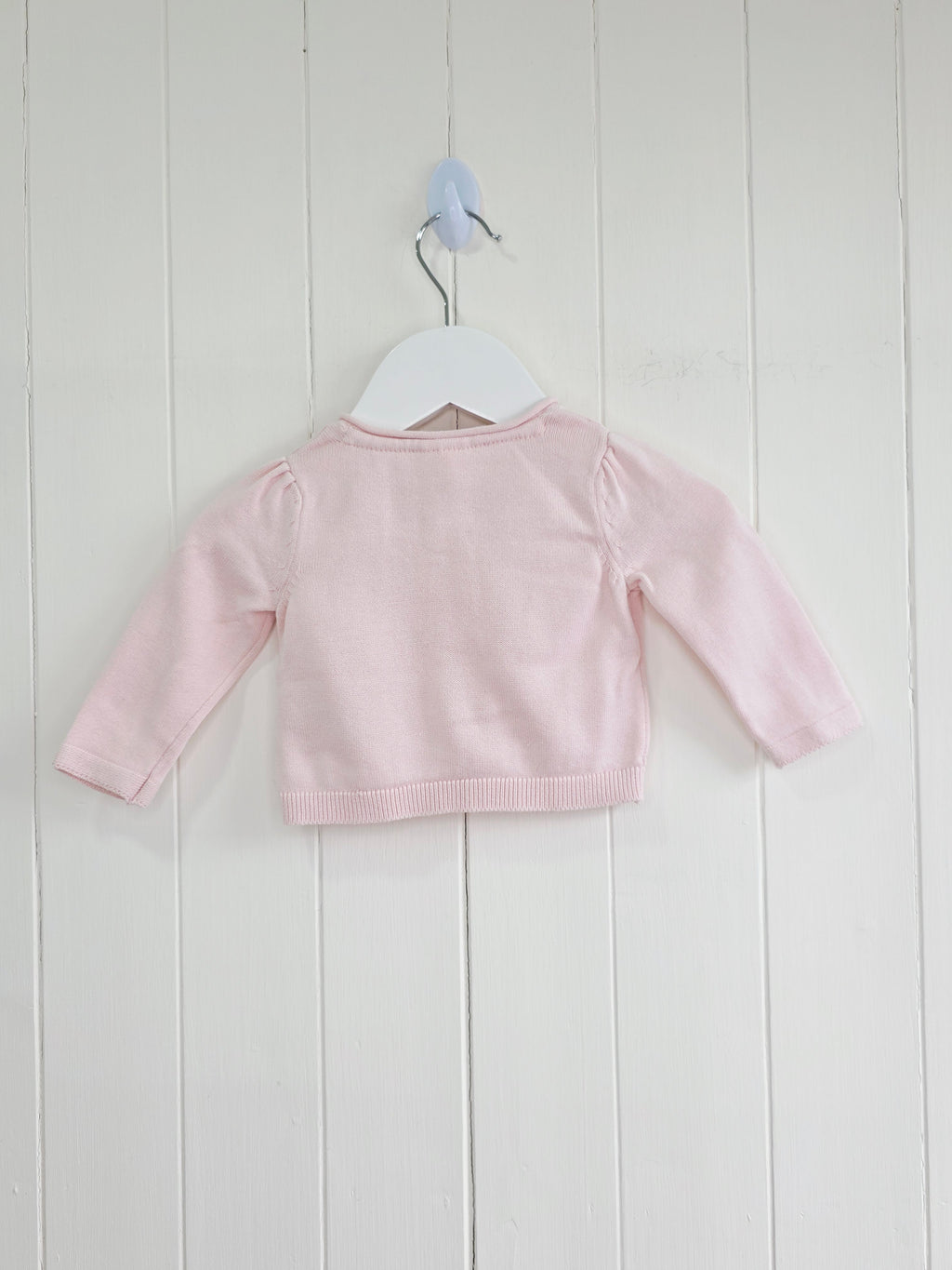 Next - up to 3 months girls plain pink knit cardigan
