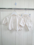 George - 0-3 months cream sweatshirt and joggers set features a broderie cherry embroidered design