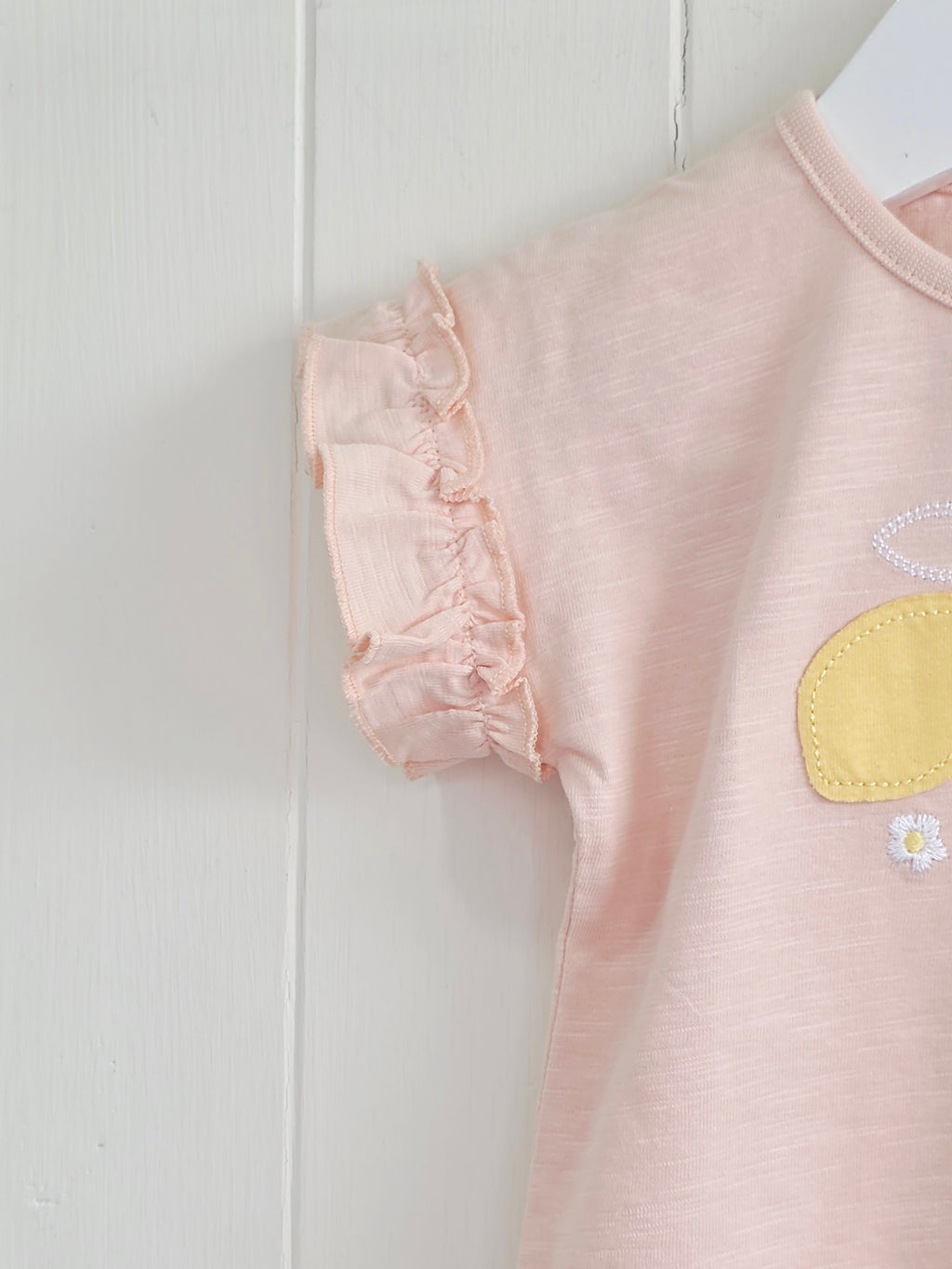 George - 0-3 months girls t-shirt featuring frill sleeves and lemon applique