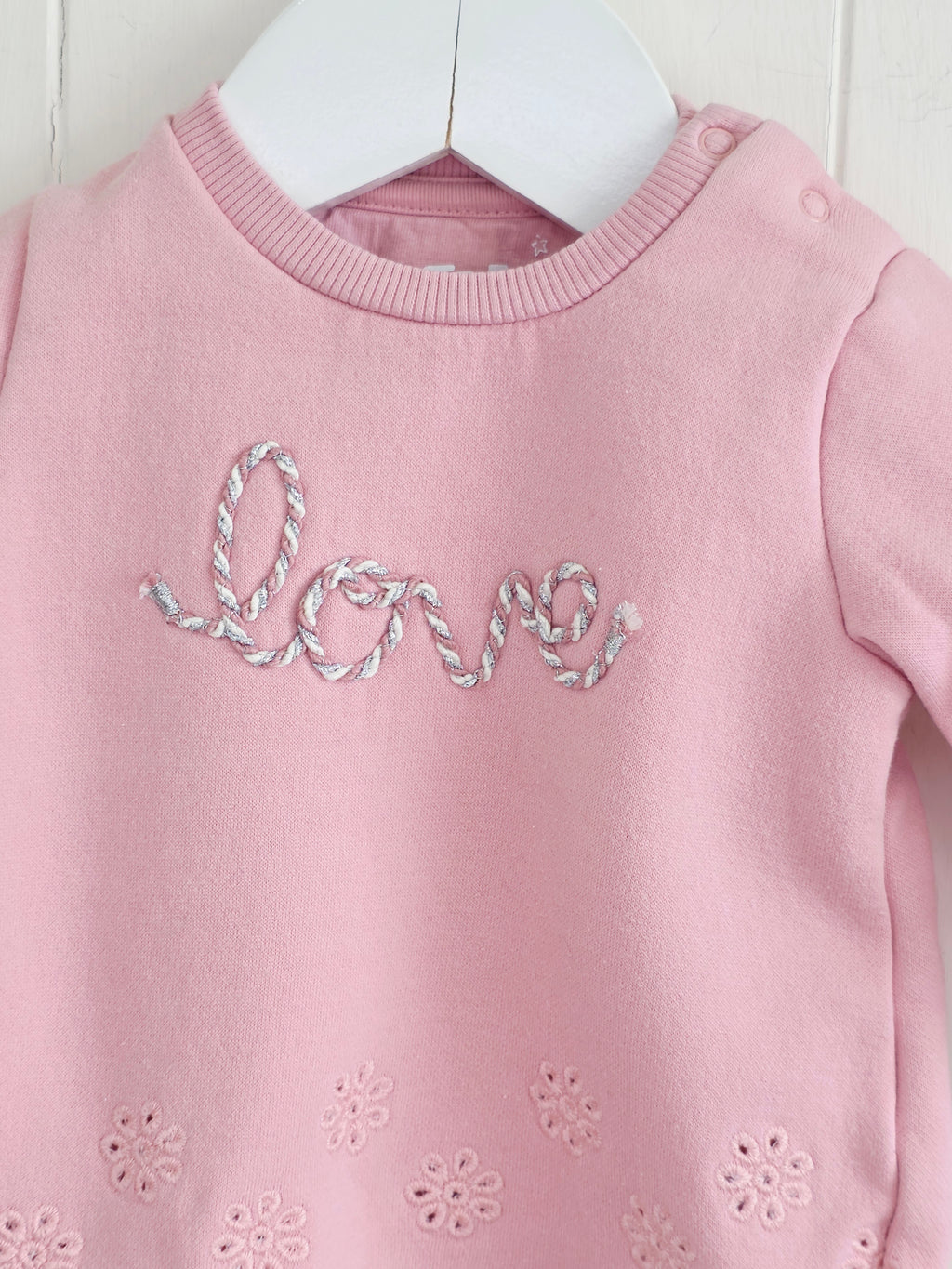 F&F - up to 3 months girls pink "Love" jumper