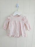 Mothercare - 1-3 months pink cotton dress with an integrated bodysuit featuring a charming floral print