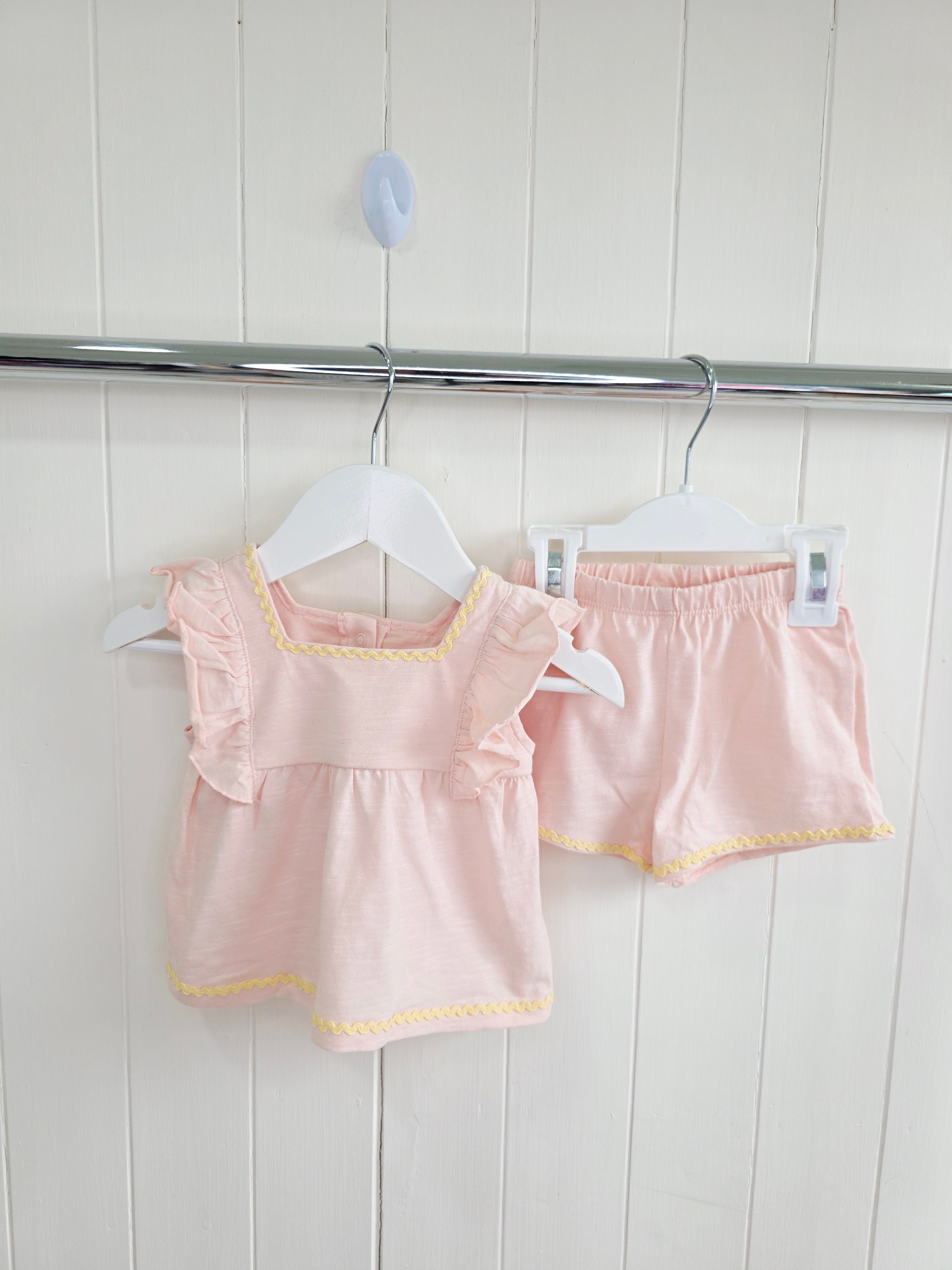 George - 0-3 months girls pink sleeveless top and shorts set