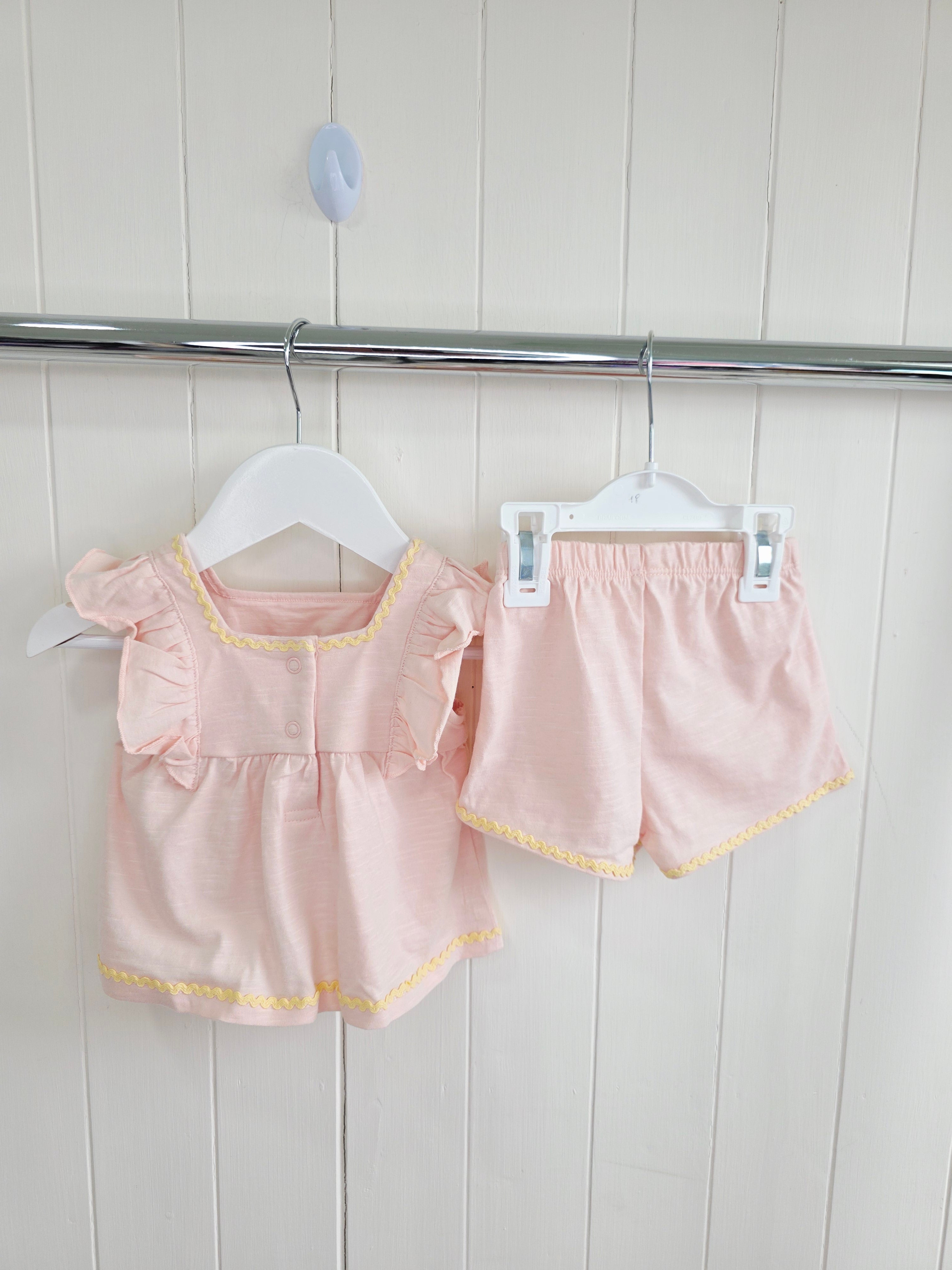 George - 0-3 months girls pink sleeveless top and shorts set