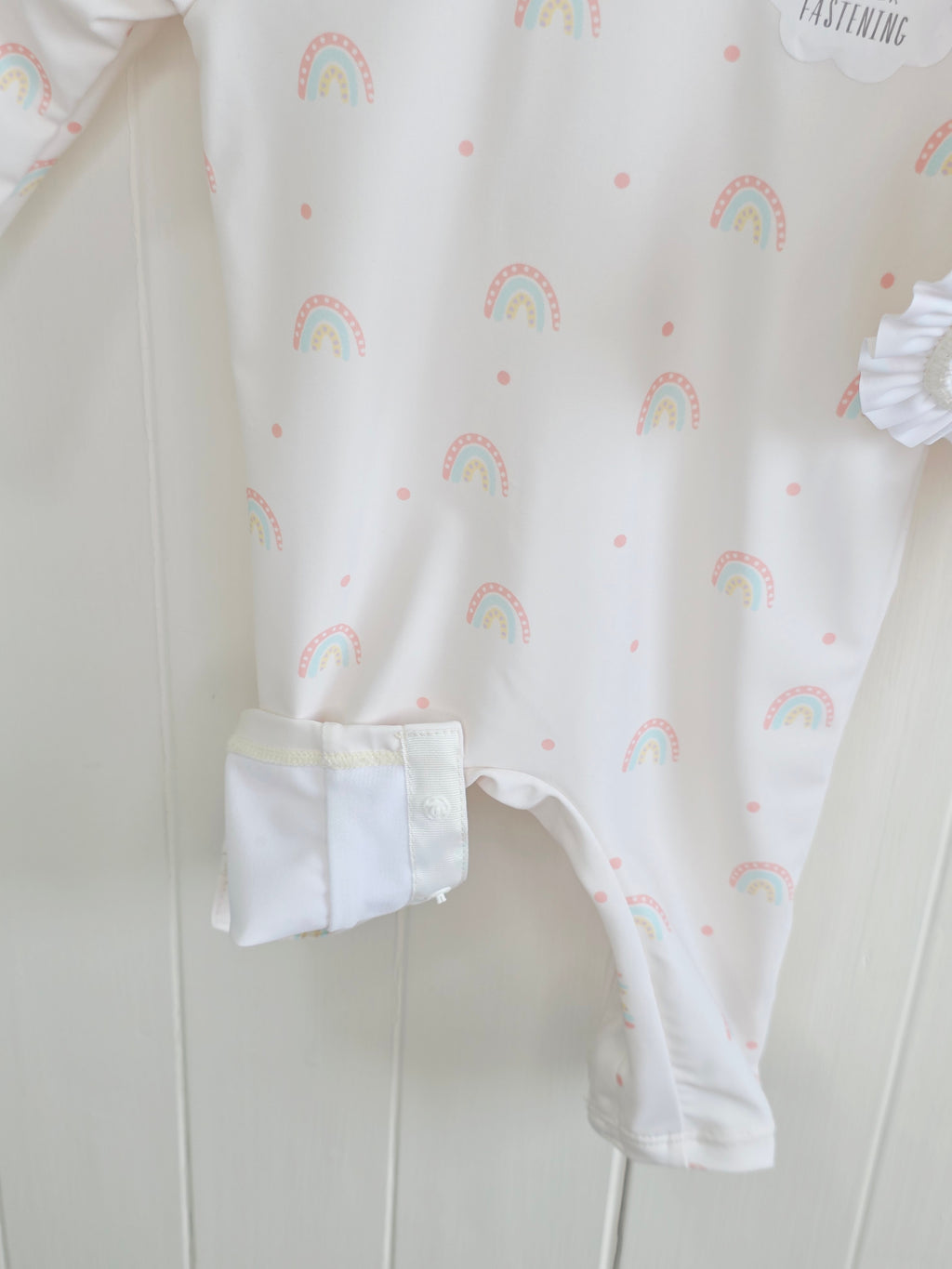 George - 0-3 months one piece swimsuit with hat featuring rainbow print