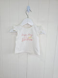 George - 0-3 months girls short sleeved top "happy days and sunshine"