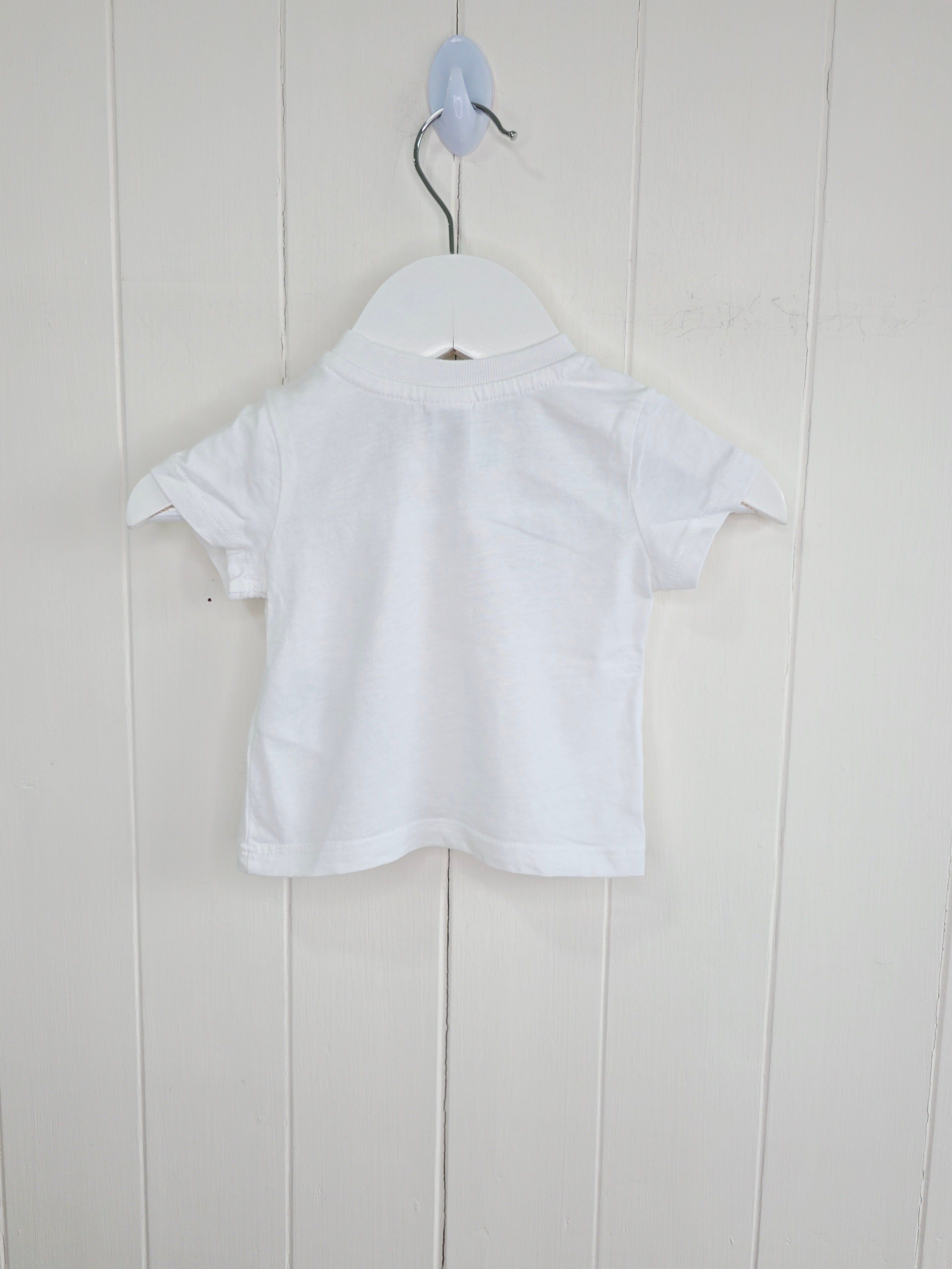 Dopodopo - 1-2 months white Dachshund printed t-shirt
