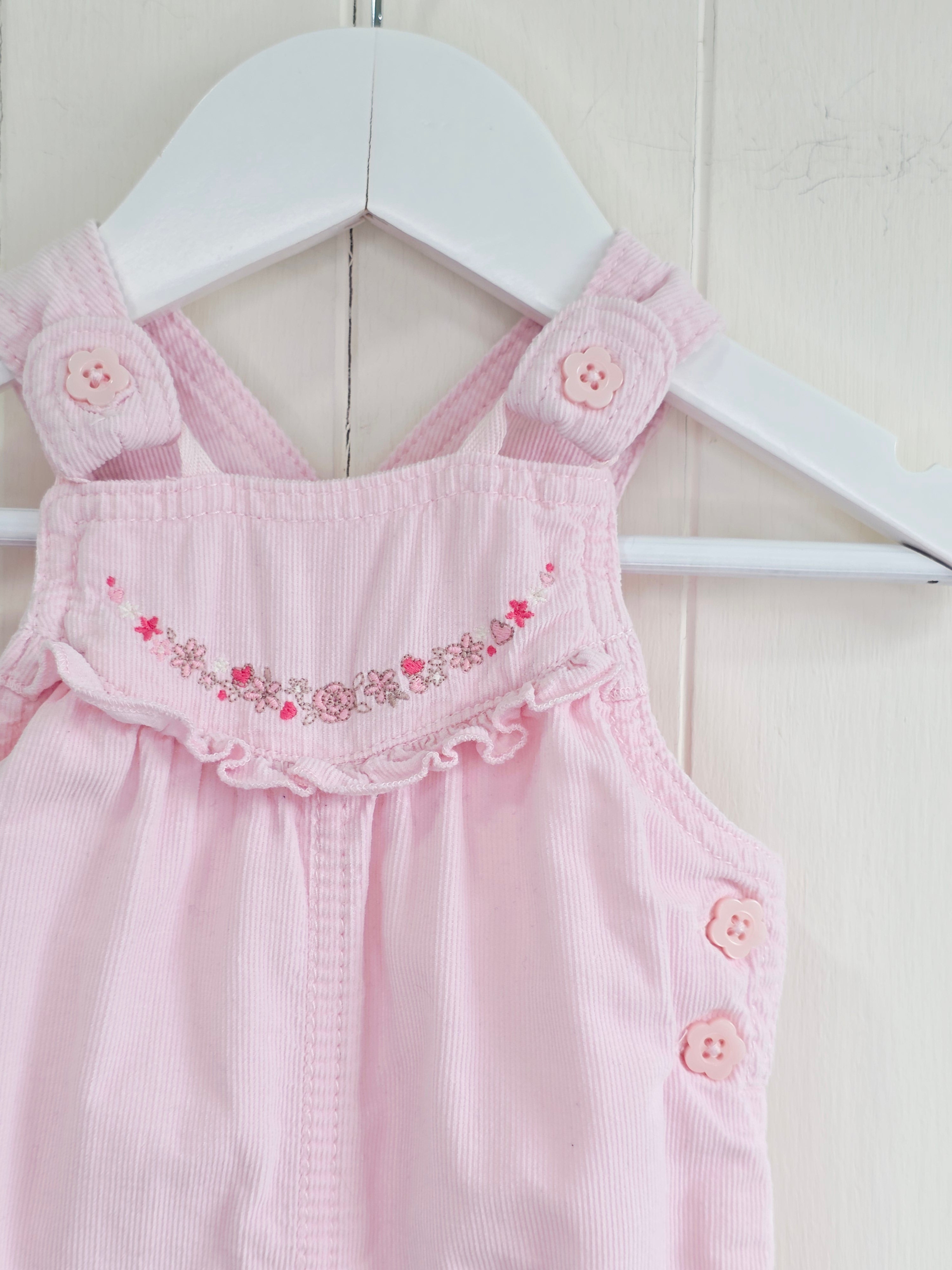 George - first size girls rose pink lined corduroy dungarees
