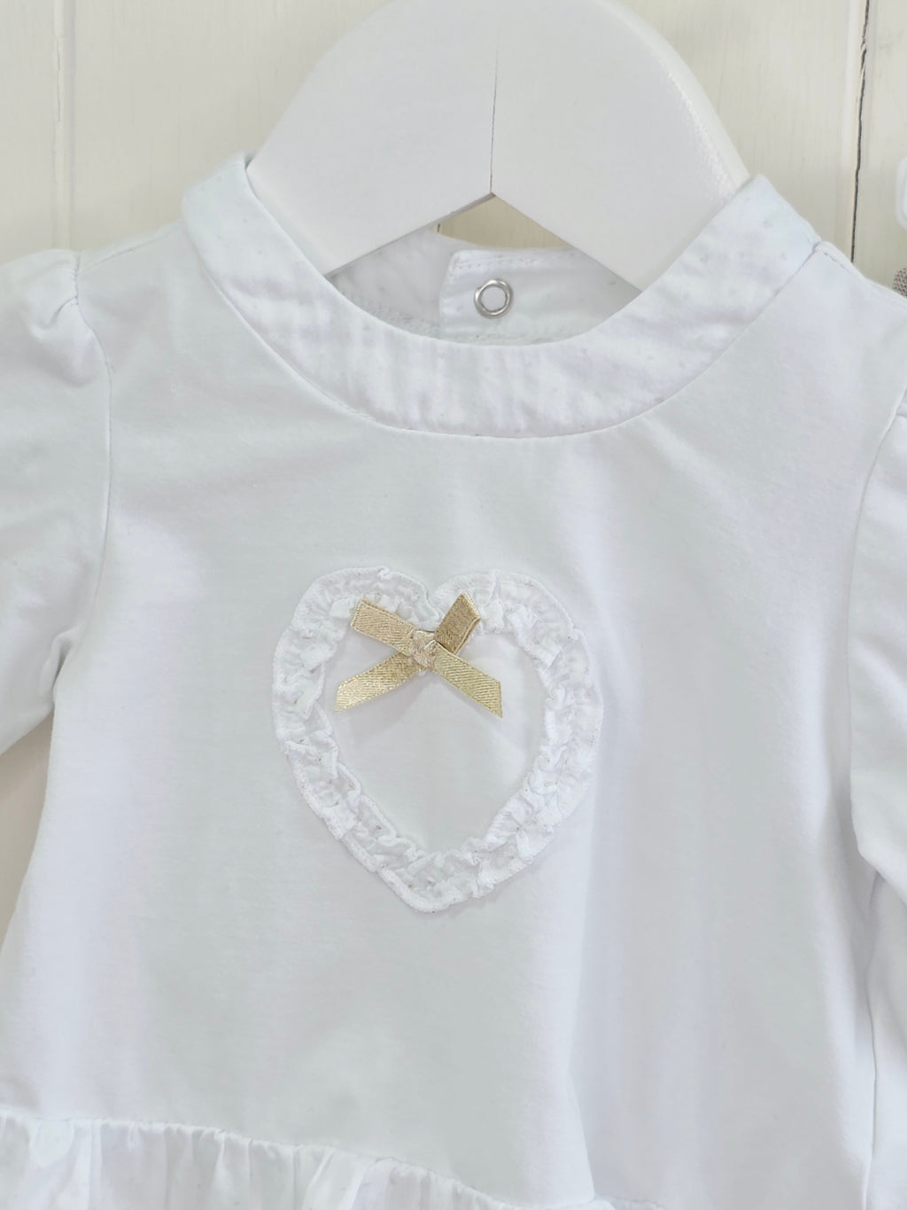 Mayoral - 2-4 months girls white long sleeve top and footed leggings set