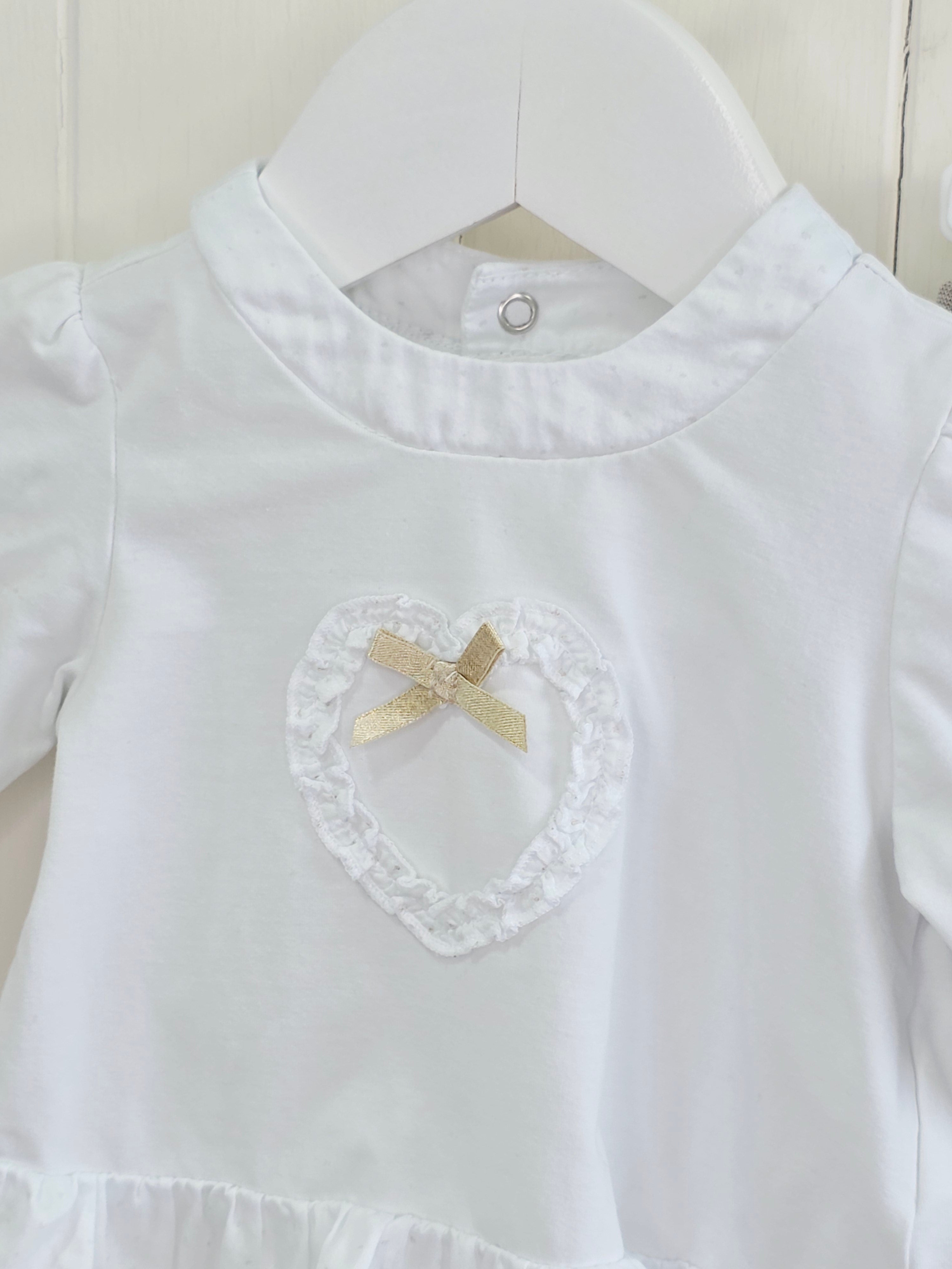 Mayoral - 2-4 months girls white long sleeve top and footed leggings set