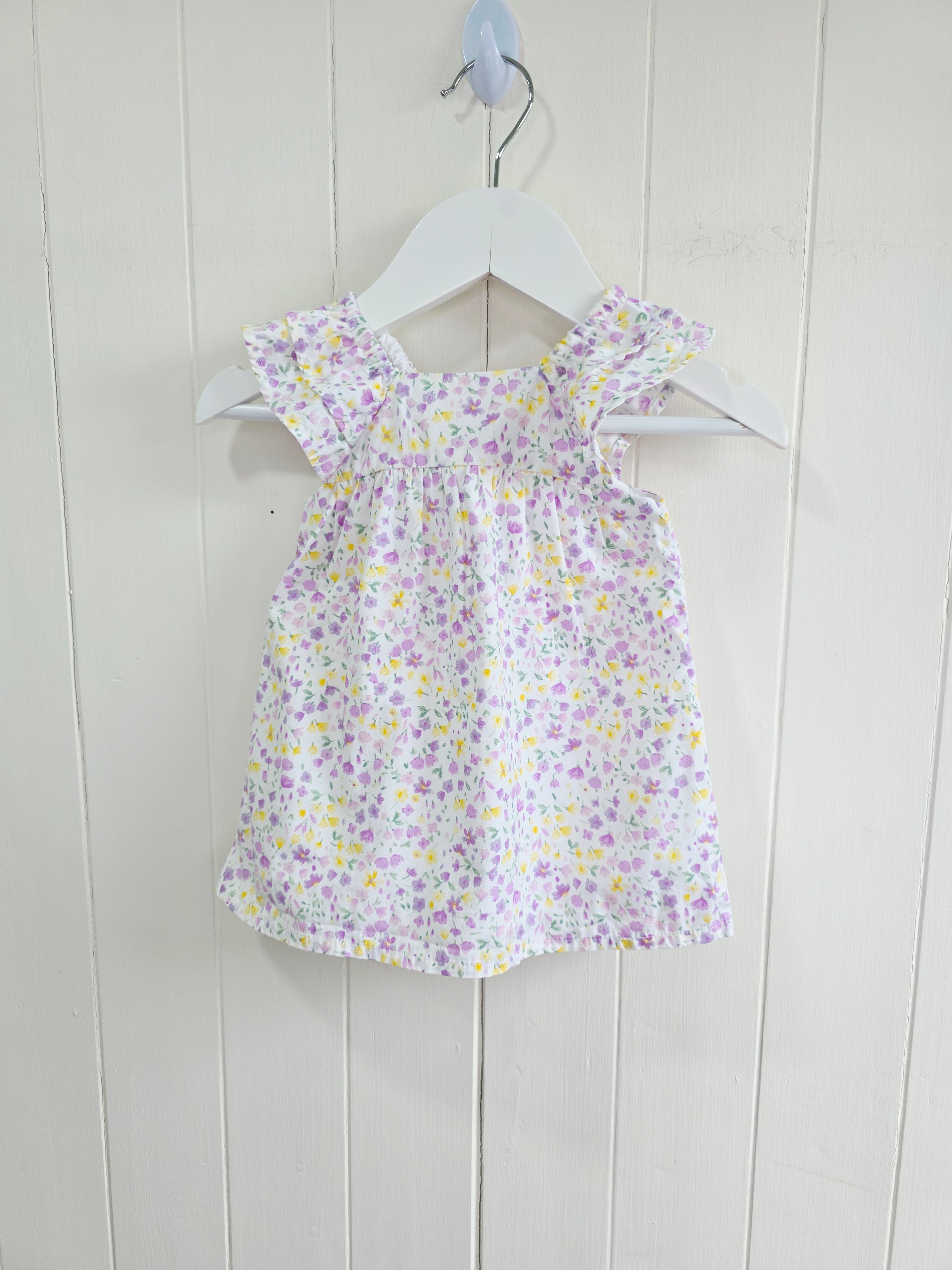George - 0-3 months girls white floral sleeveless dress
