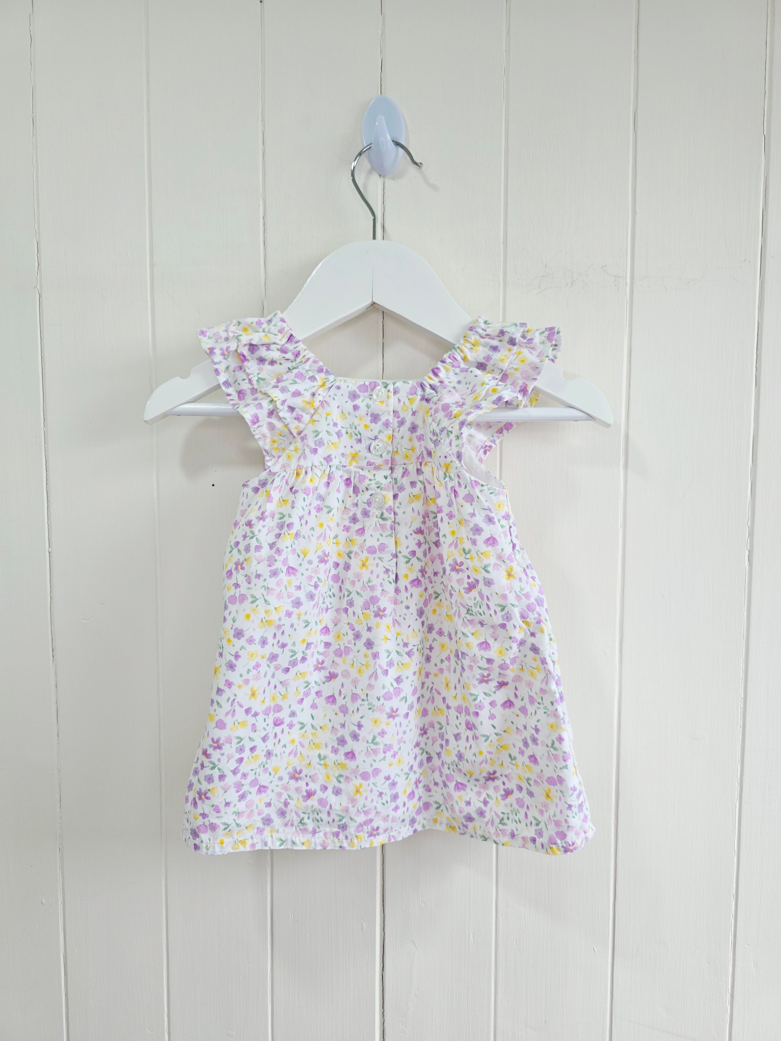 George - 0-3 months girls white floral sleeveless dress