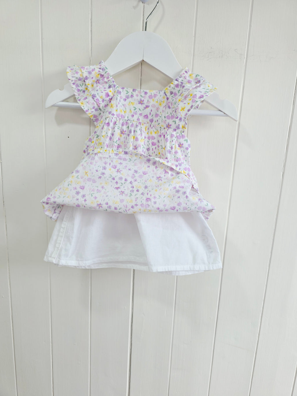 George - 0-3 months girls white floral sleeveless dress