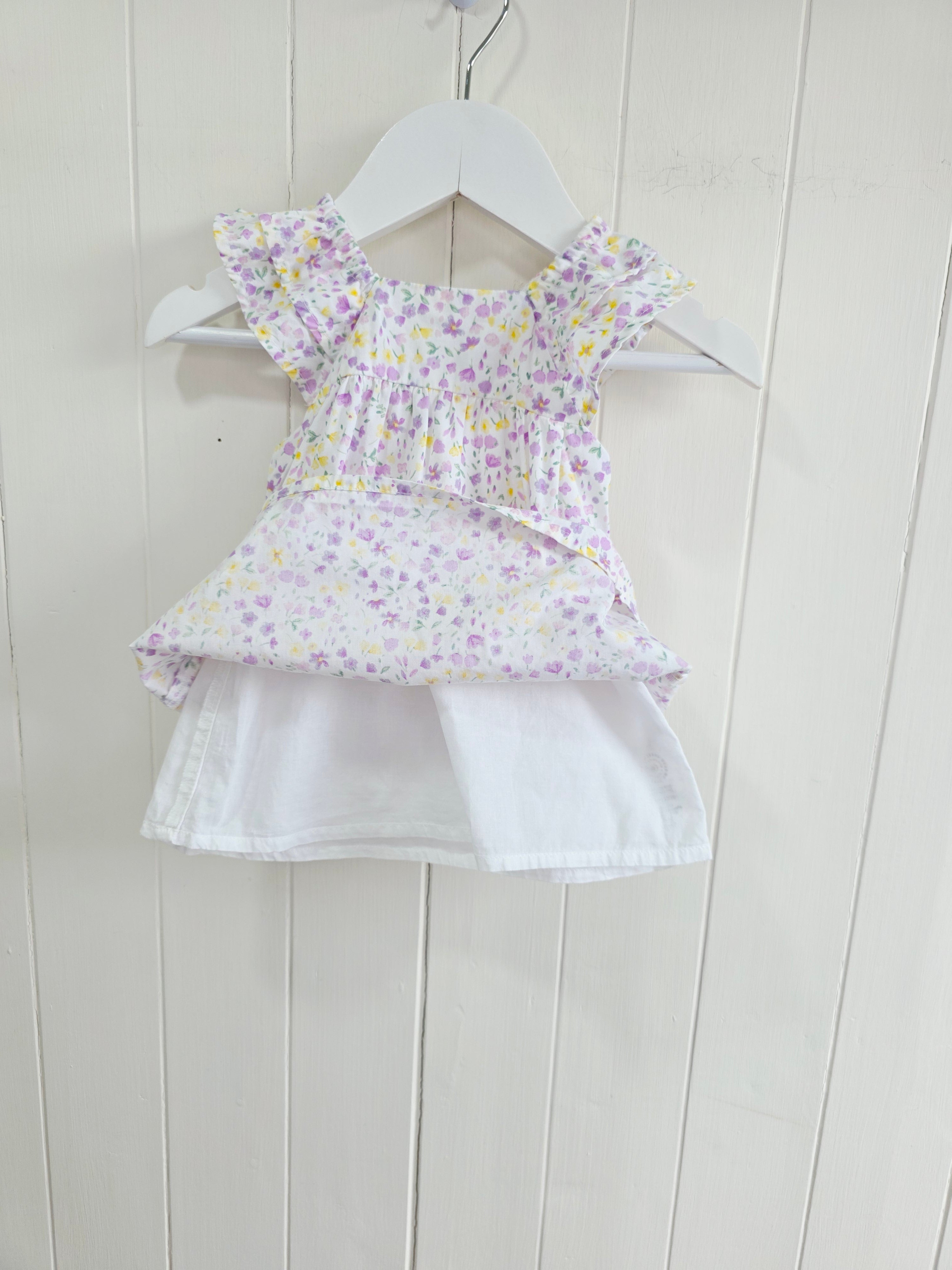 George - 0-3 months girls white floral sleeveless dress