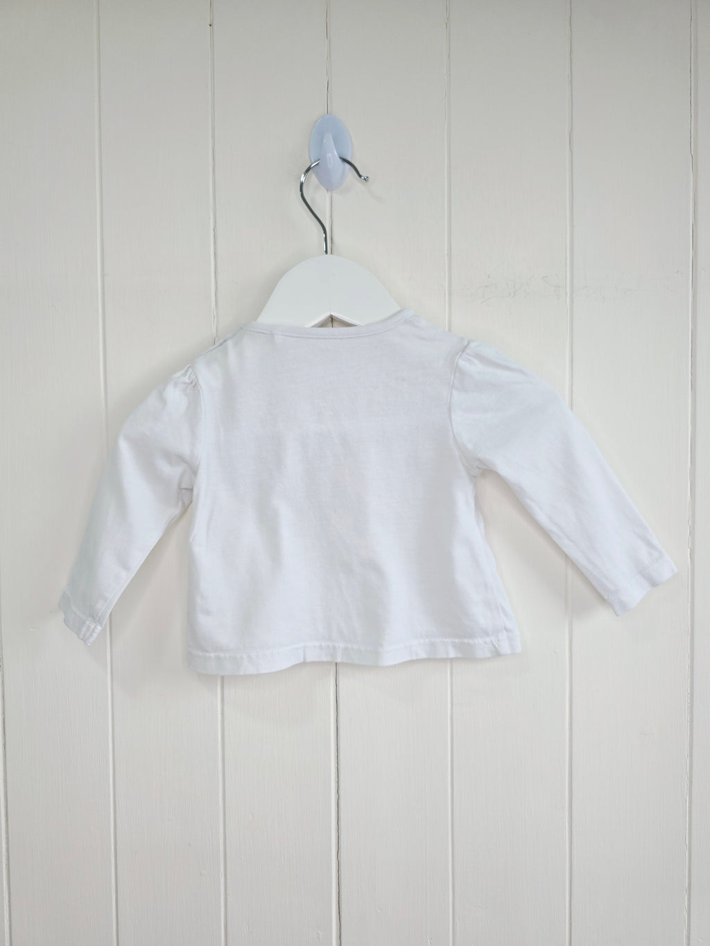 TU - 0-0-3 months girls white woodland animals print long sleeve top