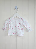 Nutmeg - 0-3 months girls white star printed long sleeve top