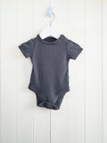 TU - 0-3 months girls charcoal grey short sleeve bodysuit