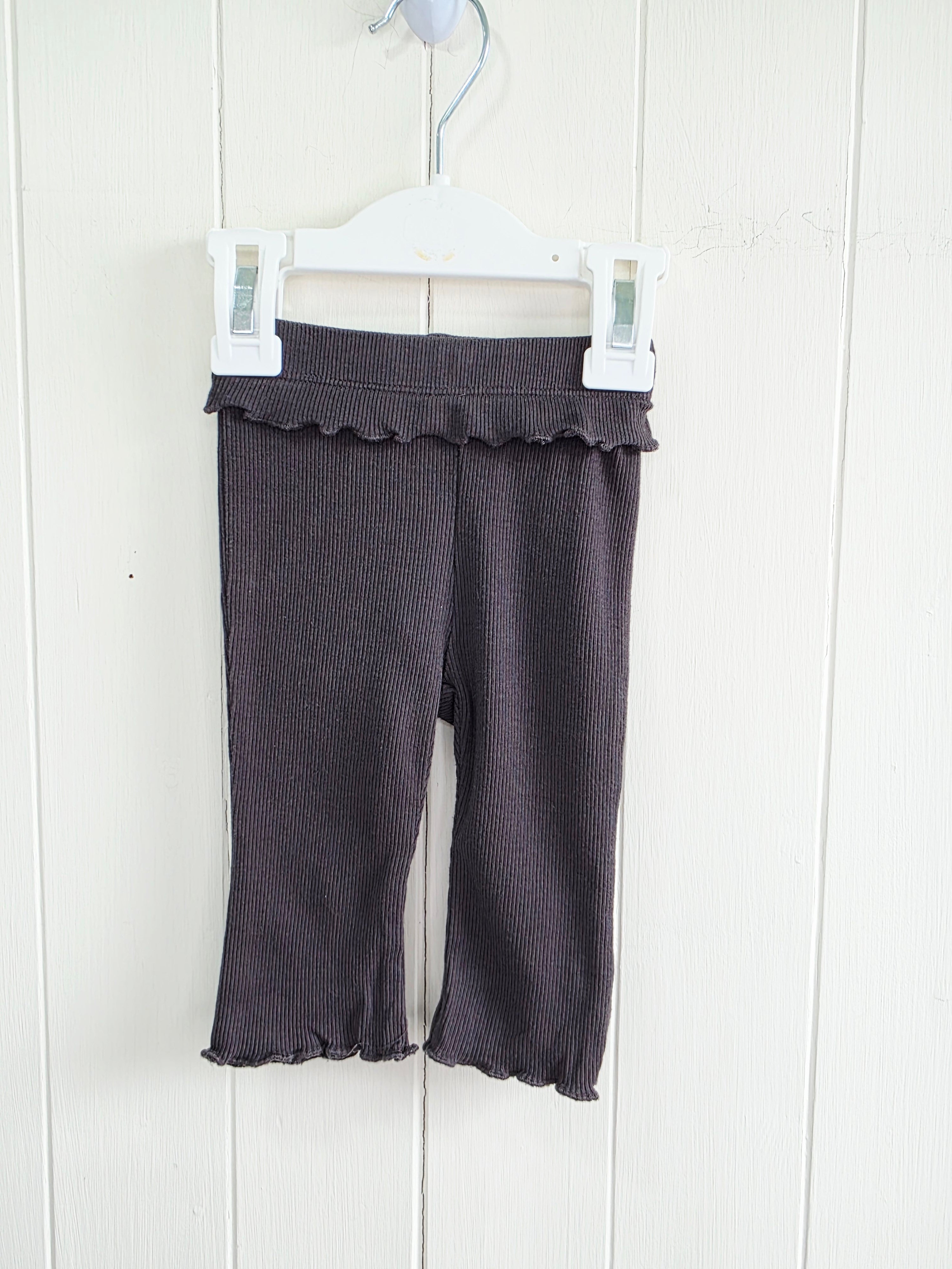 Nutmeg - 0-3 months girls charcoal grey leggings