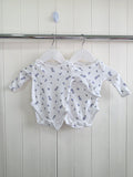 George - 0-3 months girls white blue floral long sleeve bodysuits