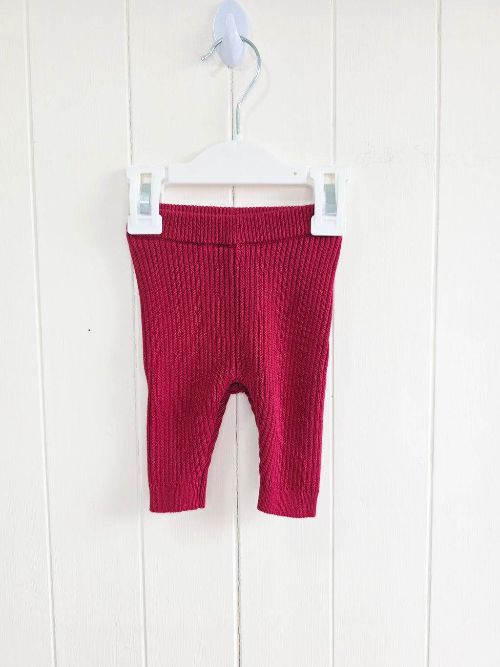George - first size girls burgundy chunky knit leggings
