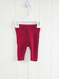 George - first size girls burgundy chunky knit leggings