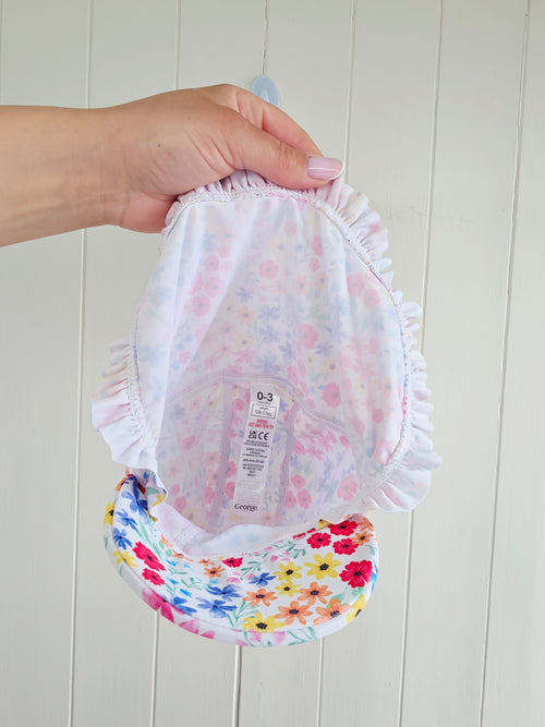 George - 0-3 months girls sun protection hat featuring floral print