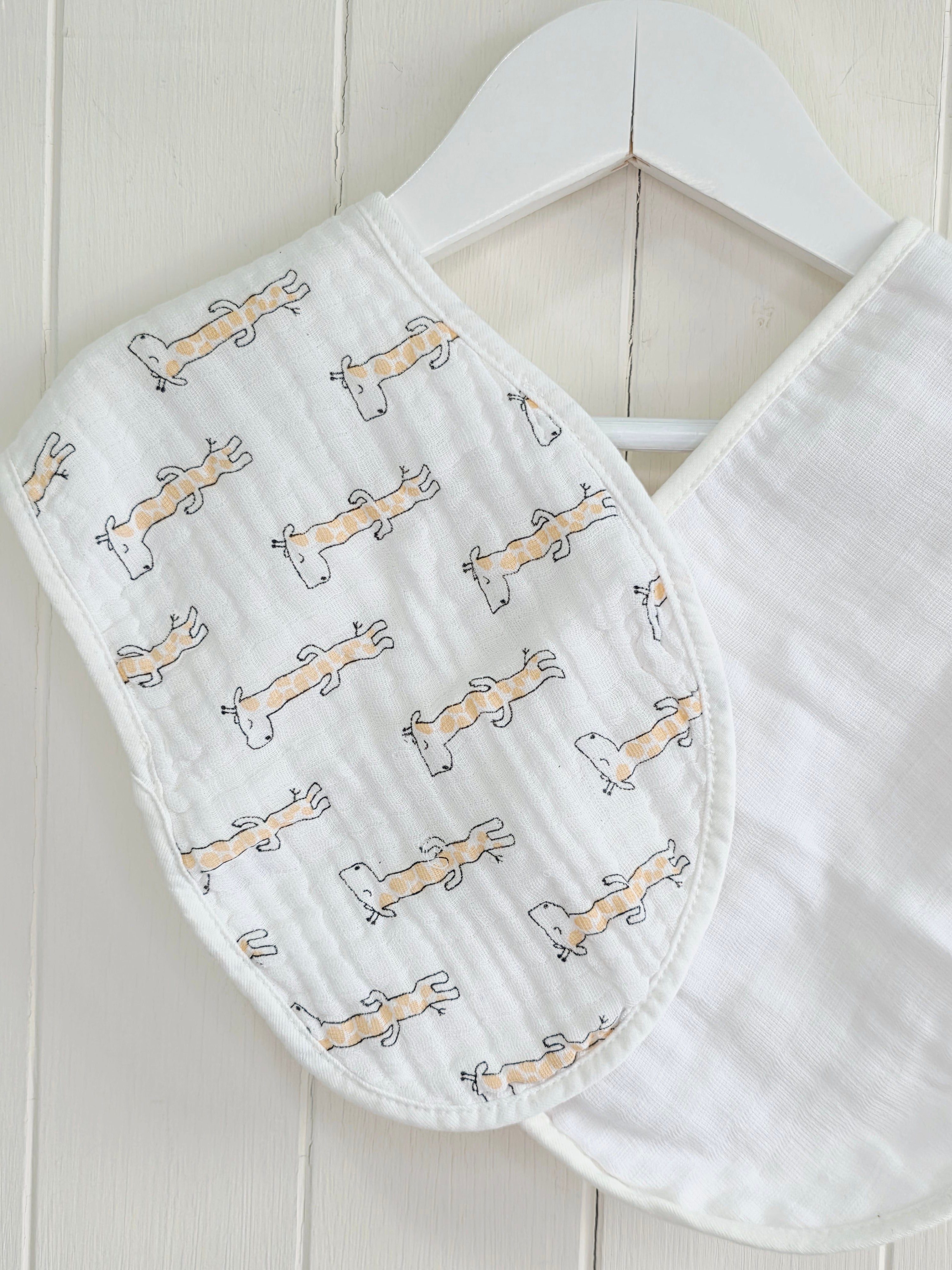 Boots - unisex white muslin cotton burp cloths