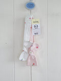 Matalan - 0-3 months girls white and pink bow headbands featuring velcro closure