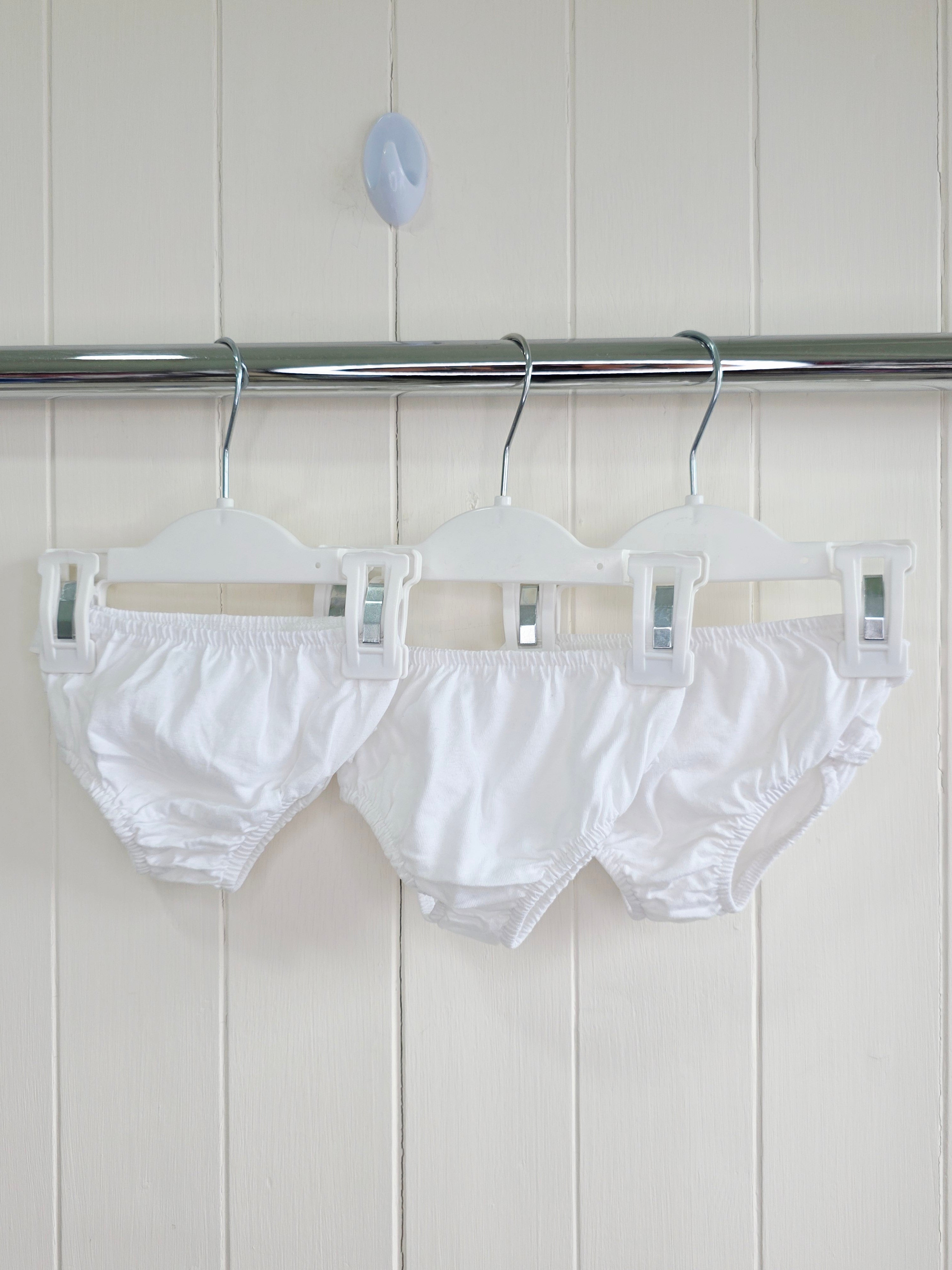 George - first size girls plain white knickers featuring frill on the back