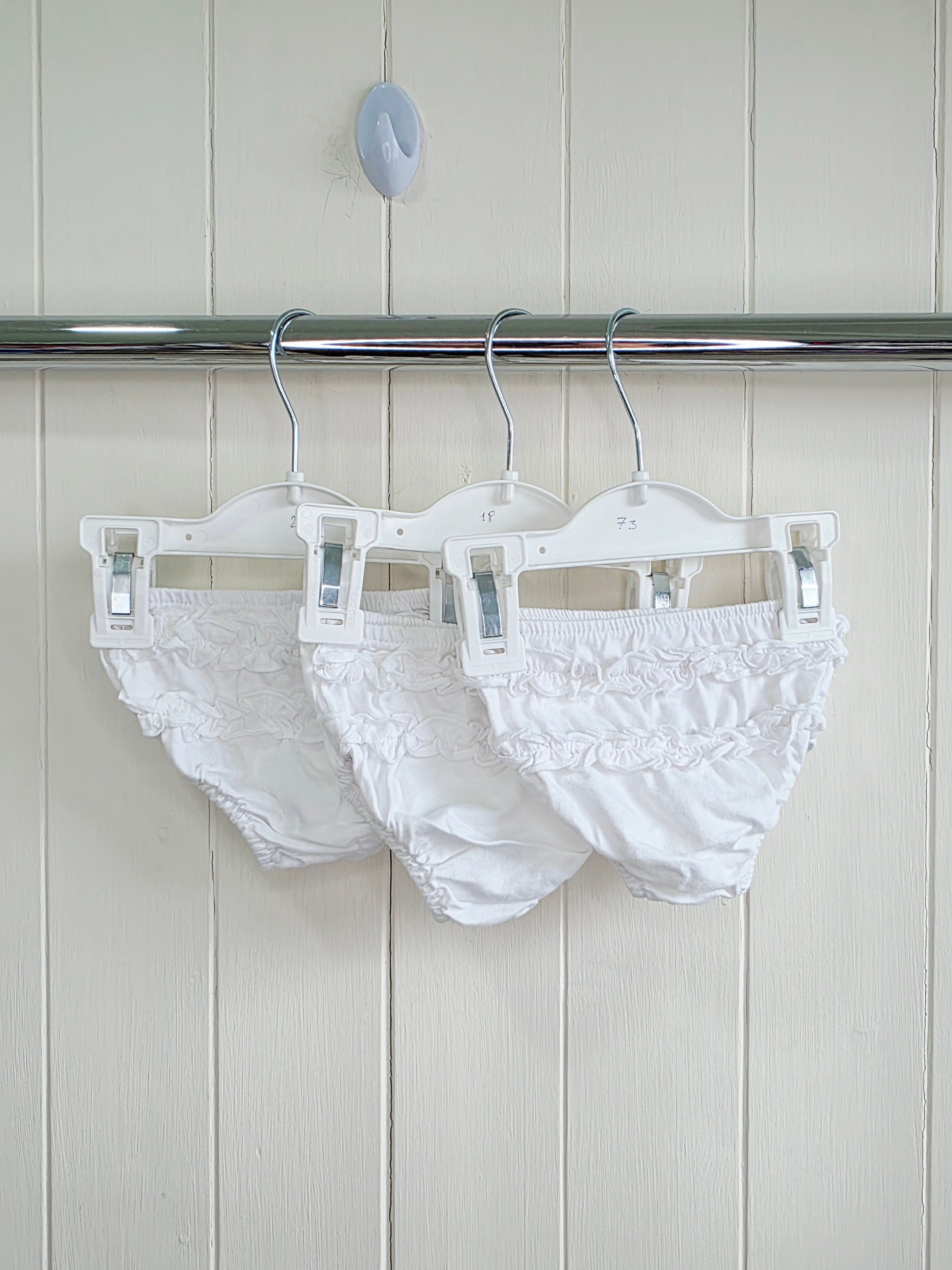 George - first size girls plain white knickers featuring frill on the back