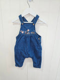 M&S - 6-9 months denim dungarees featuring embroidered flowers