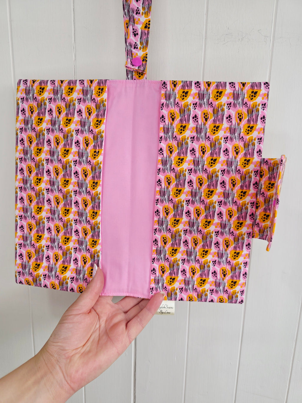 Handmade - mini nappies and wet wipes wallet/pouch