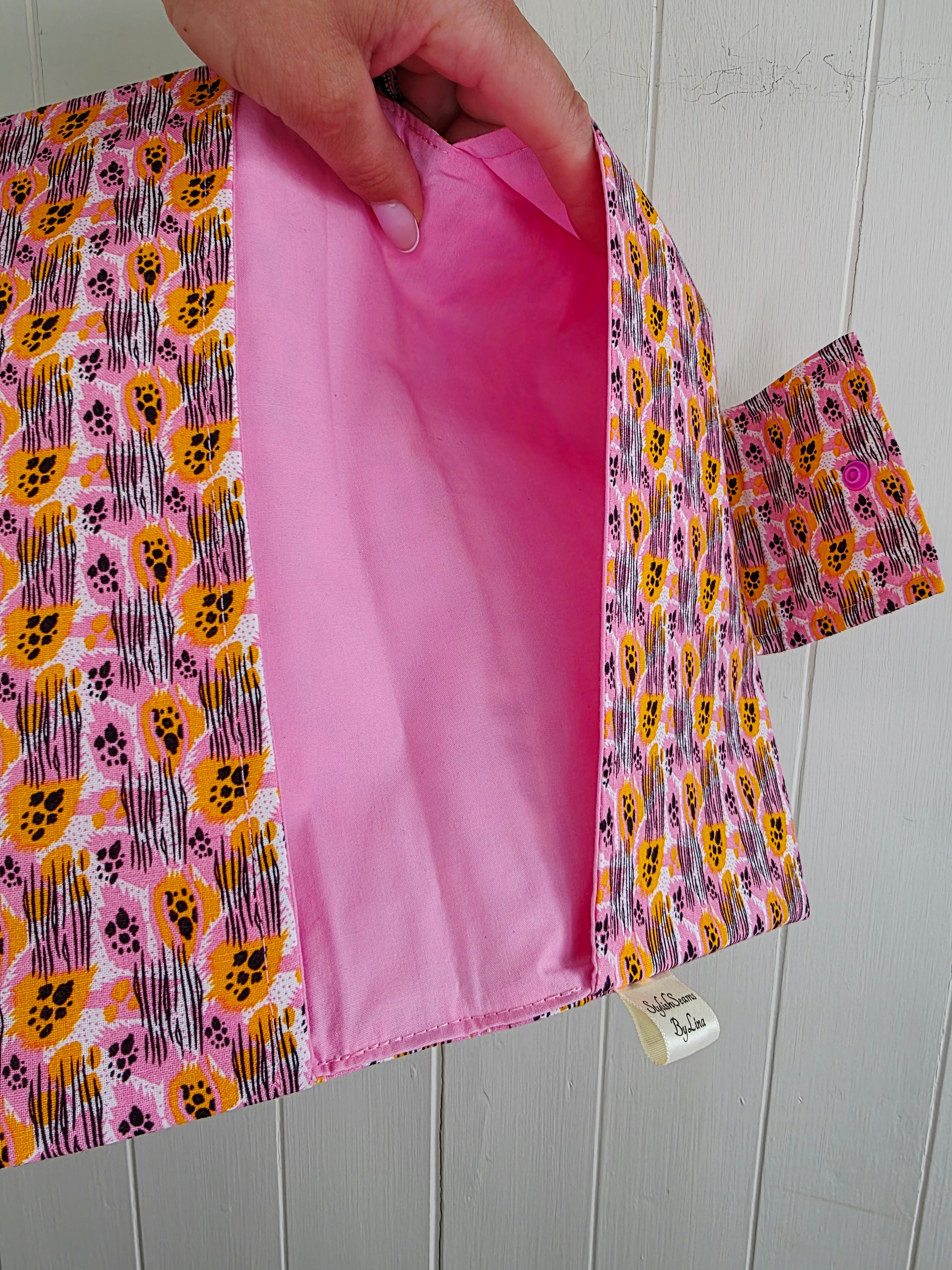Handmade - mini nappies and wet wipes wallet/pouch